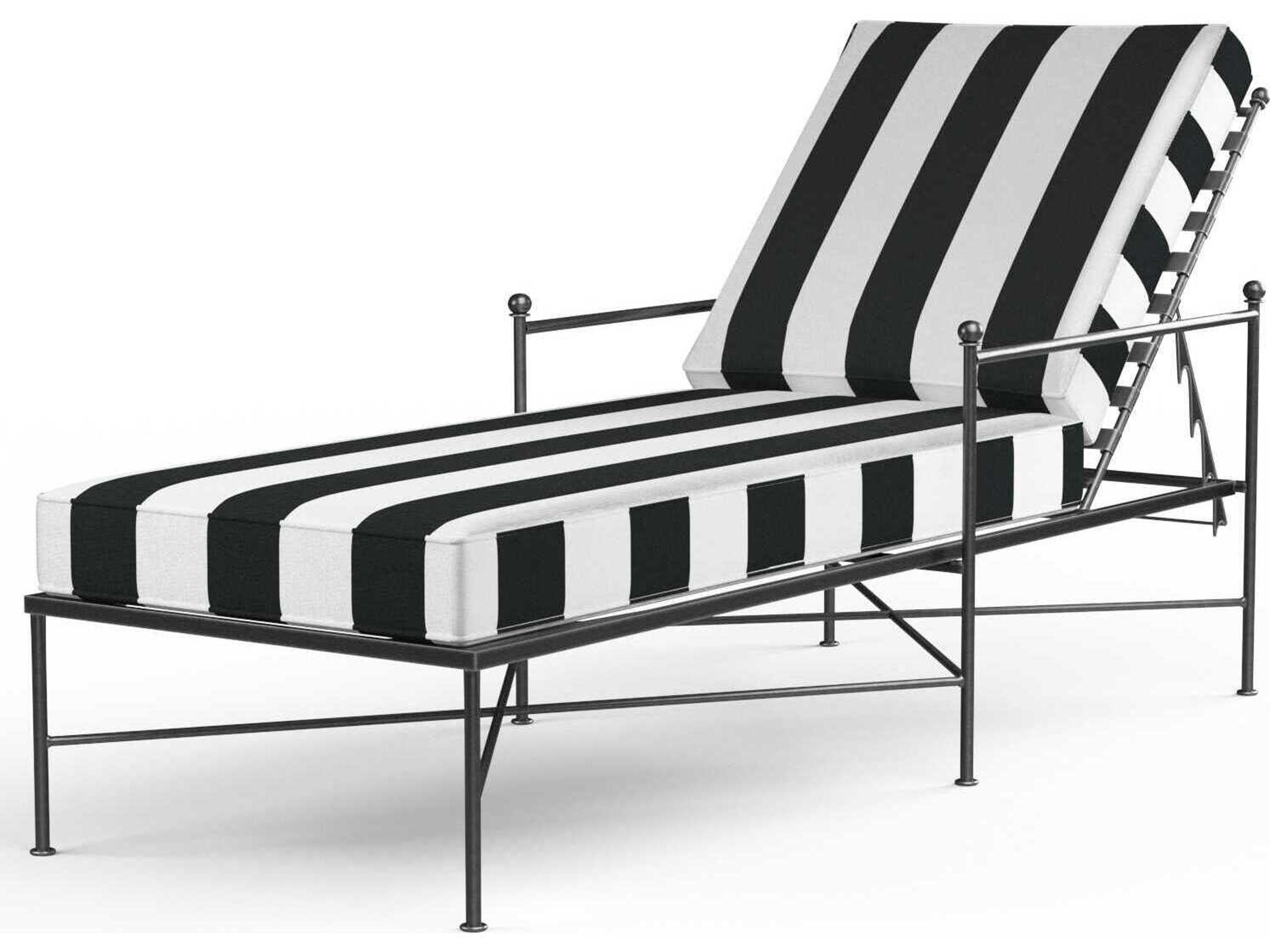 Sunset West Provence Pewter Wrought Iron Cushion Chaise Lounge