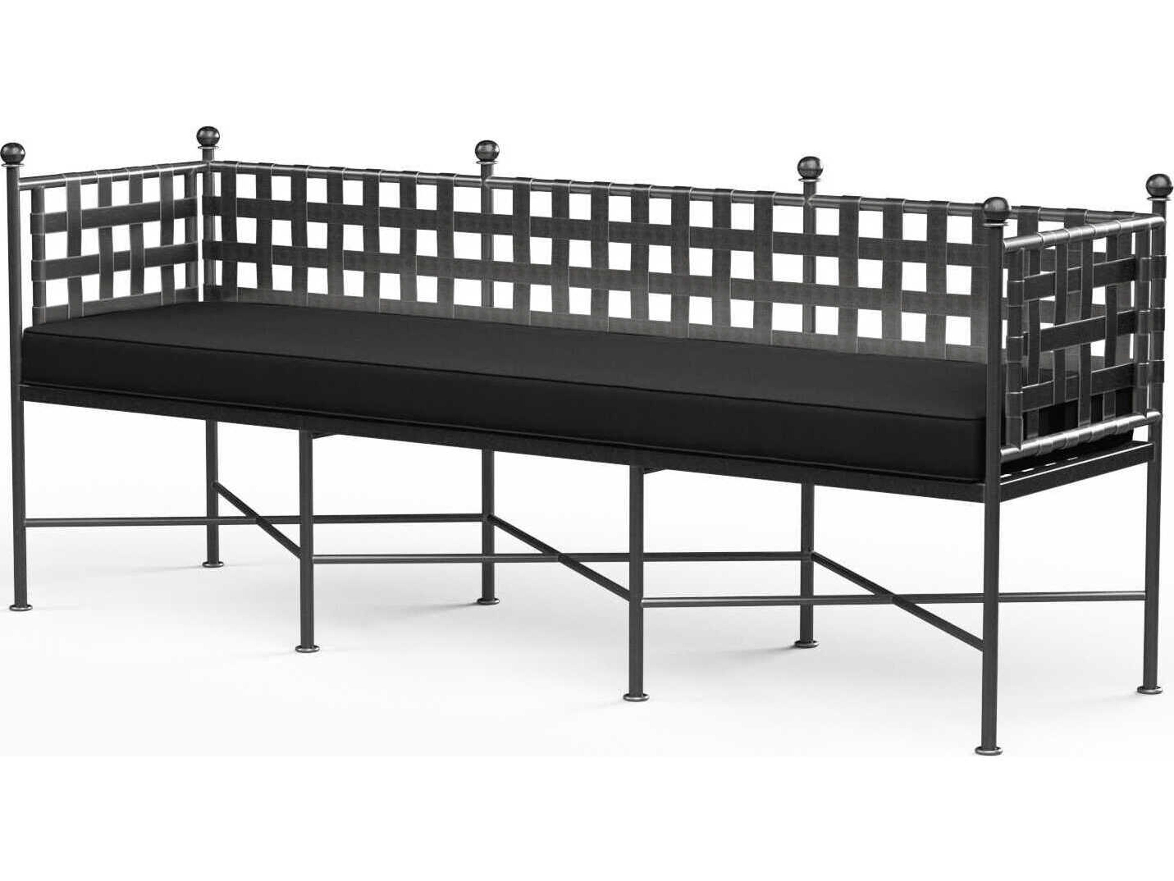 Sunset West Provence Pewter Wrought Iron Cushion Bench