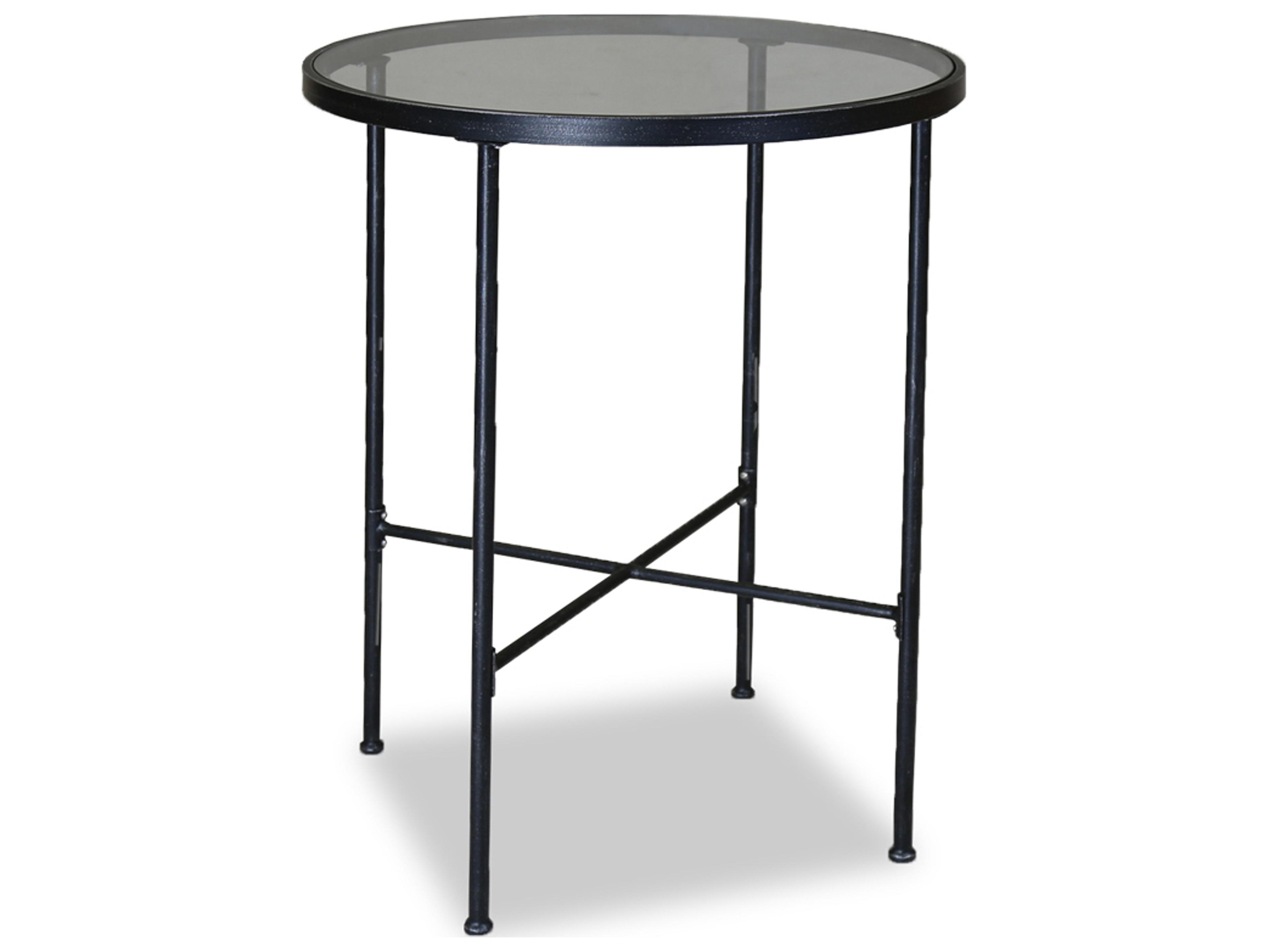 Sunset West Provence Wrought Iron Round Glass Top Pub Table