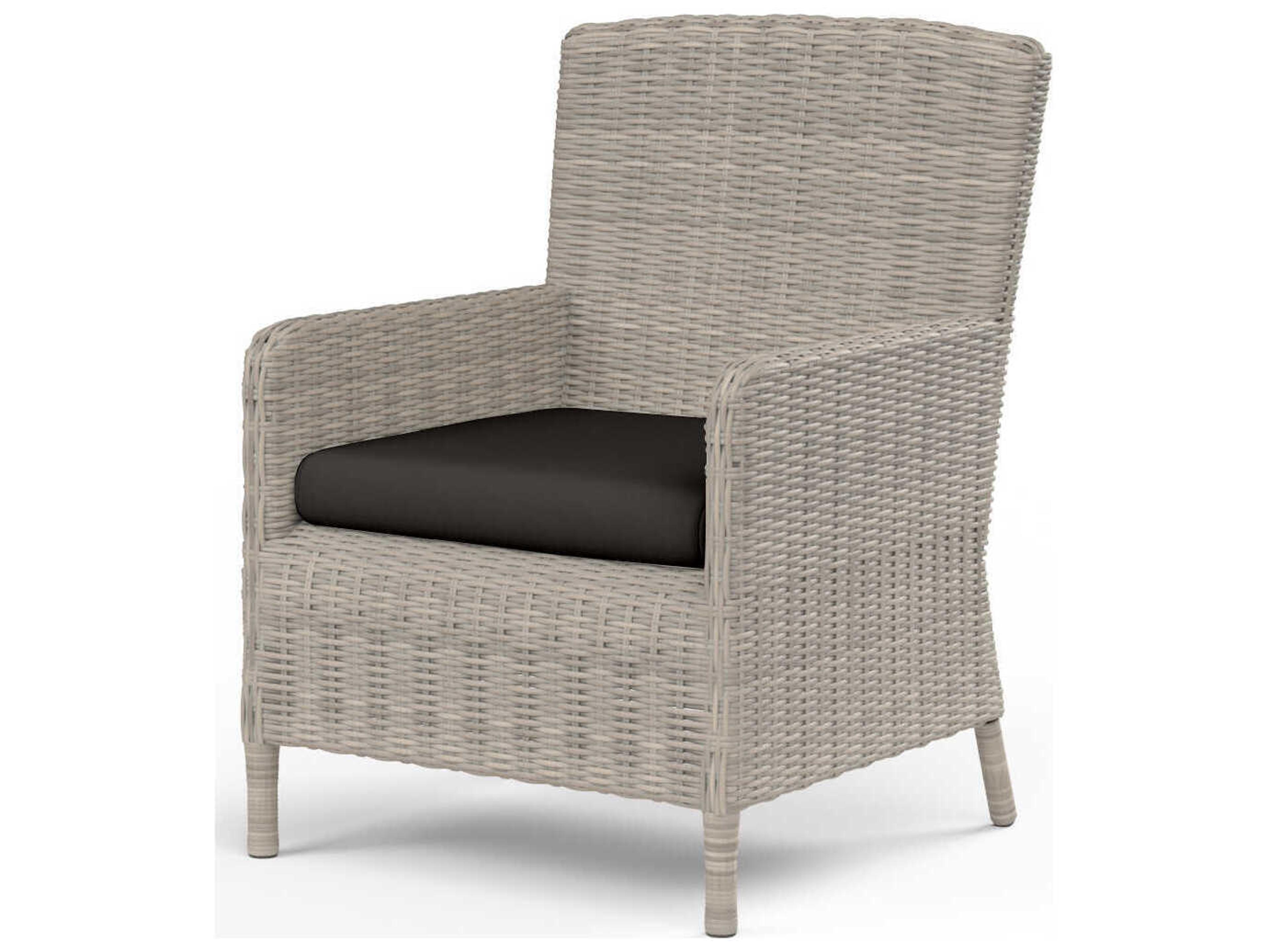 Sunset West Manhattan Gray Wicker Cushion Dining Chair