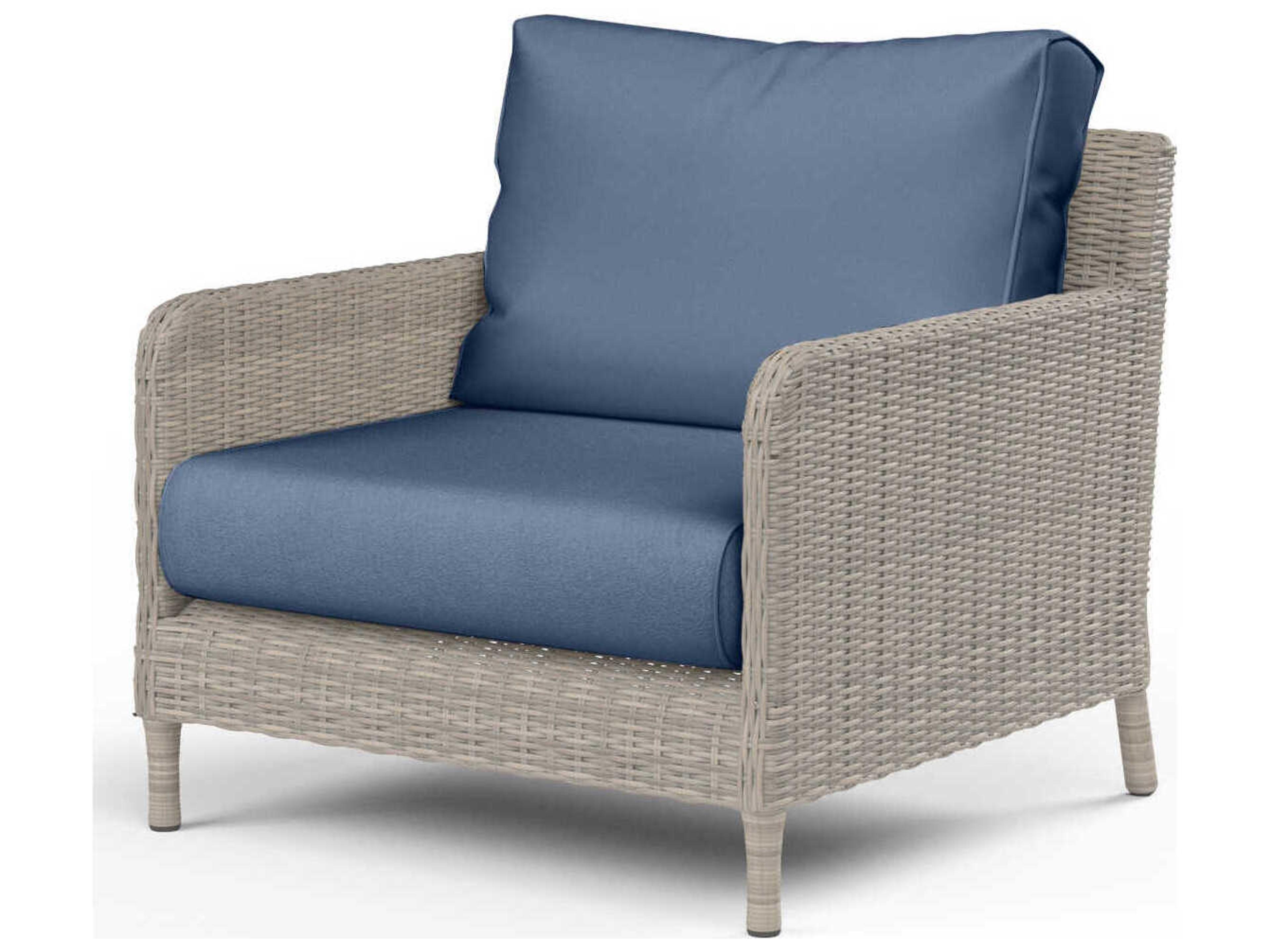 Sunset West Manhattan Gray Wicker Cushion Lounge Chair