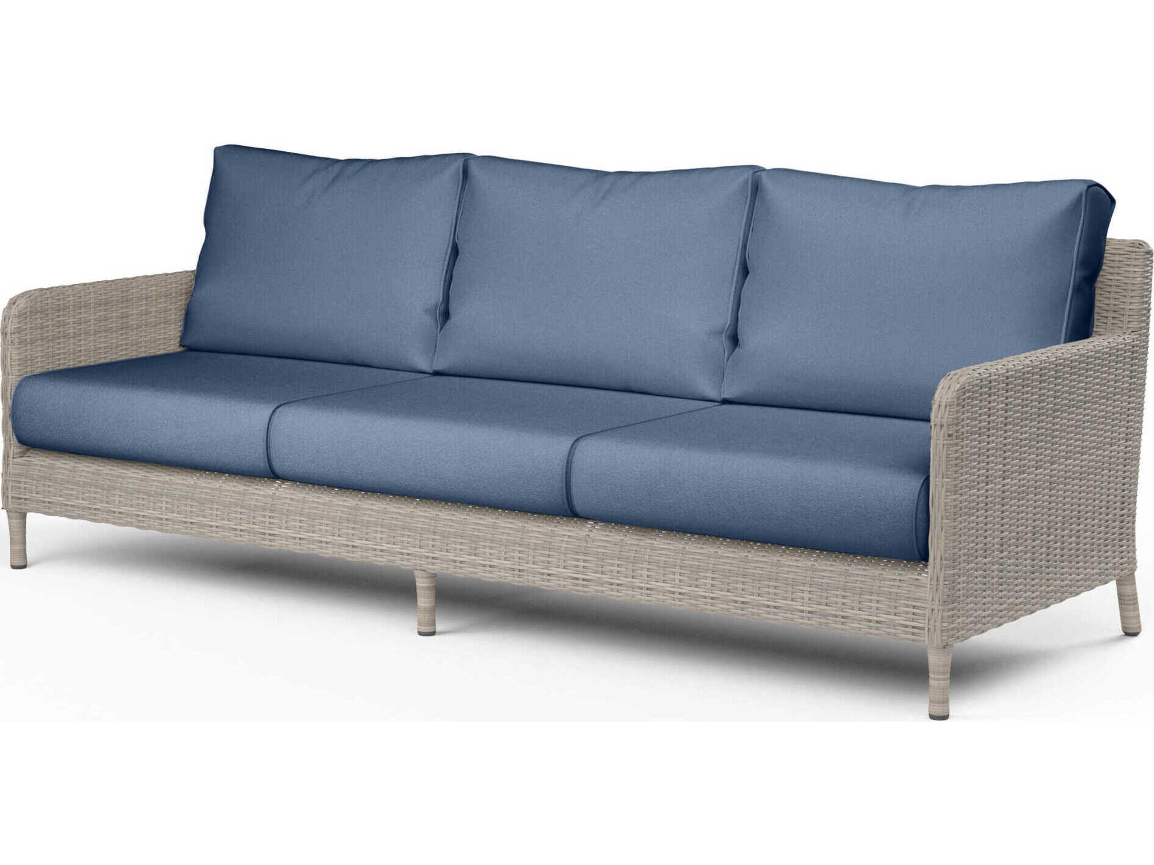 Sunset West Manhattan Gray Wicker Cushion Sofa