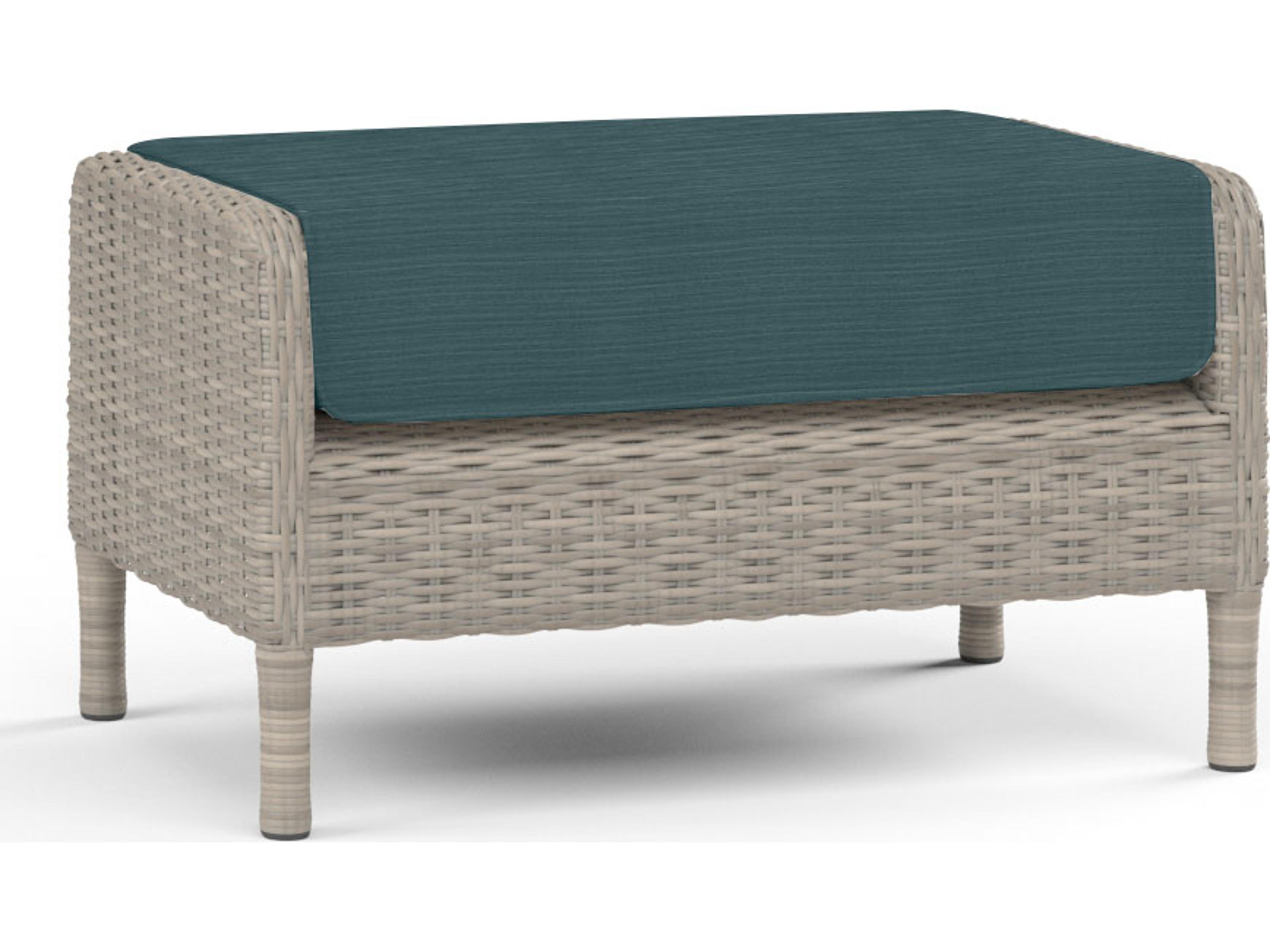 Sunset West Manhattan Wicker Outdoor Patio Ottoman