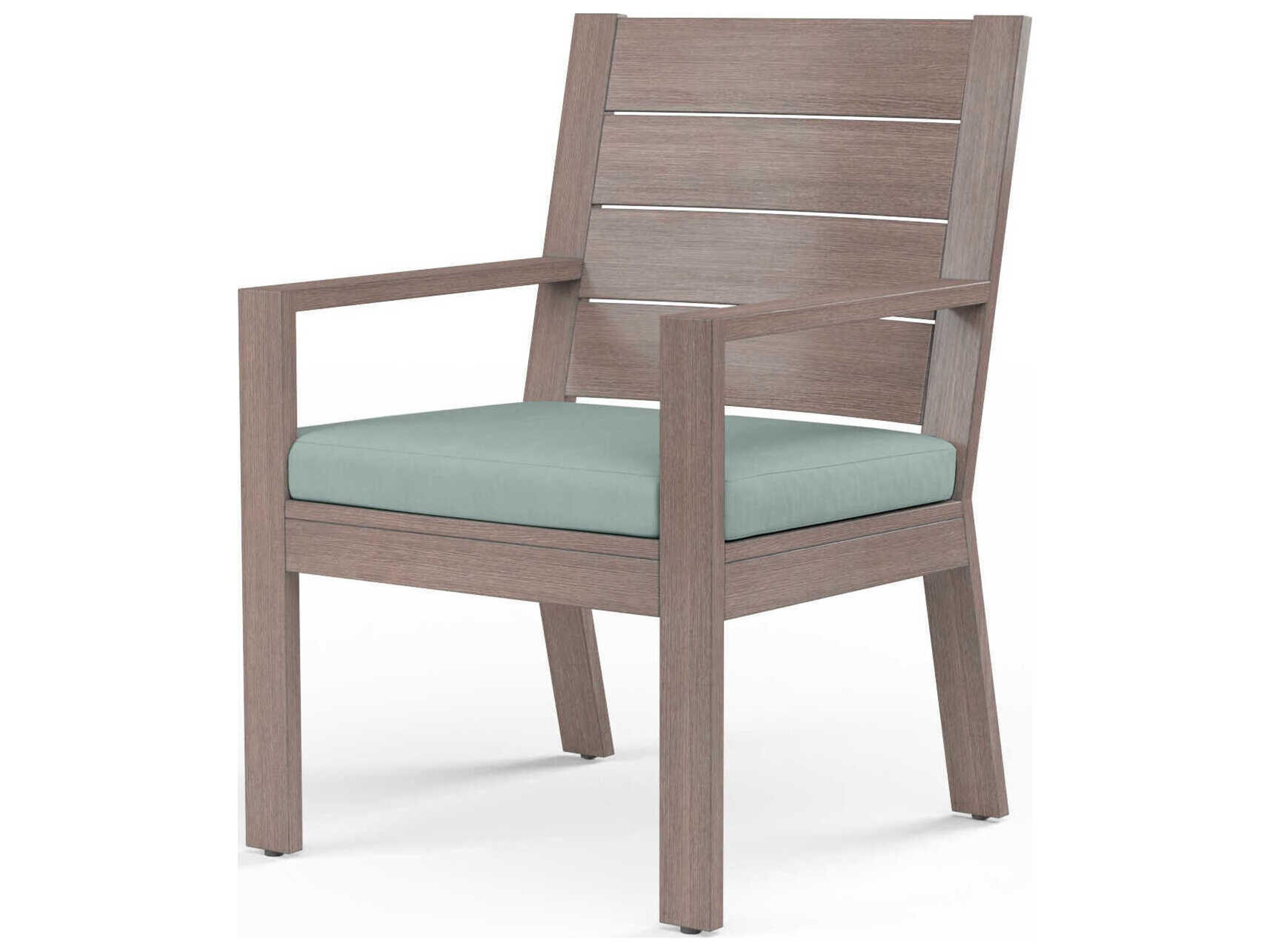Sunset West Laguna Driftwood Aluminum Cushion Dining Chair