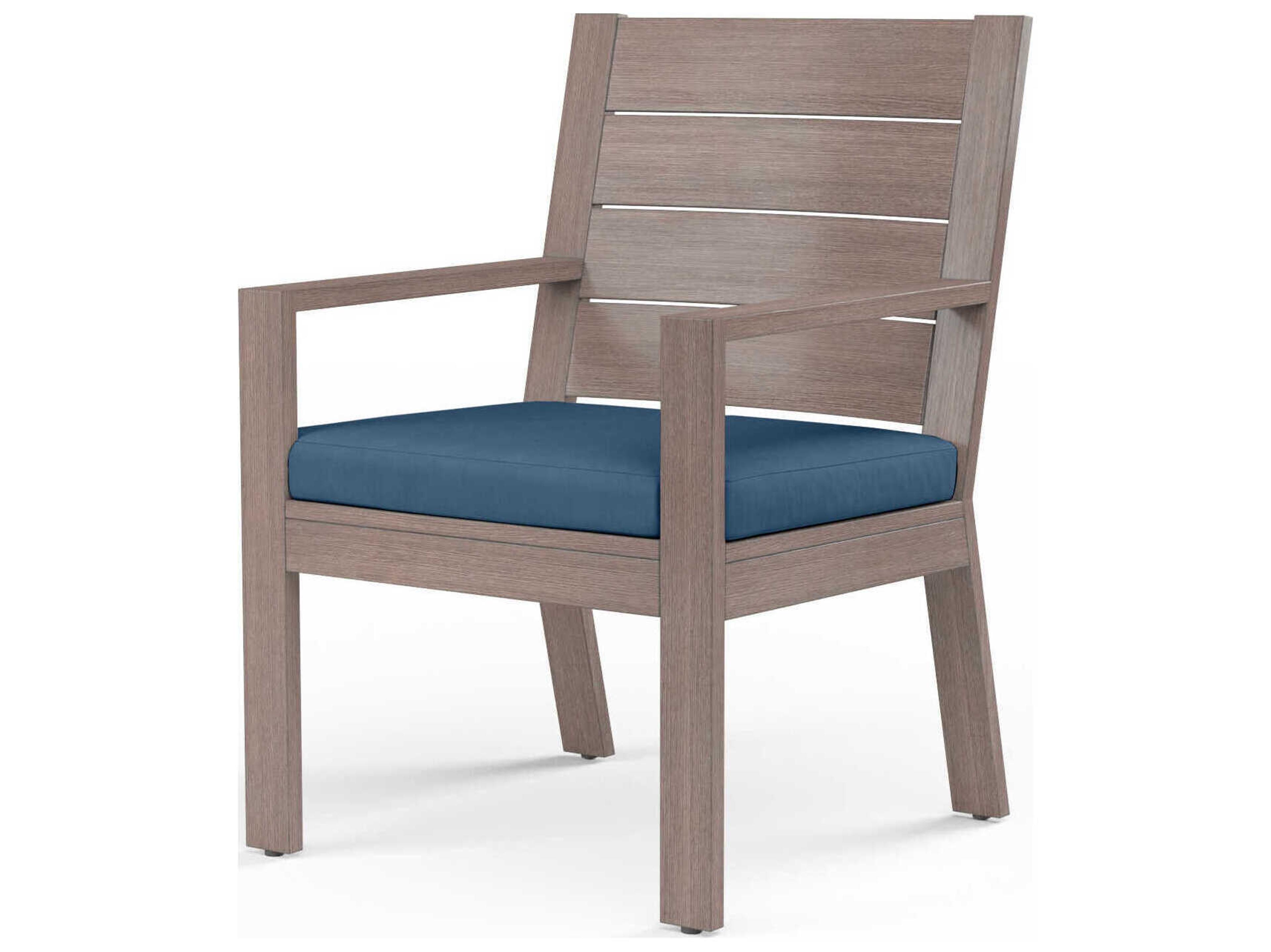 Sunset West Laguna Driftwood Aluminum Cushion Dining Chair