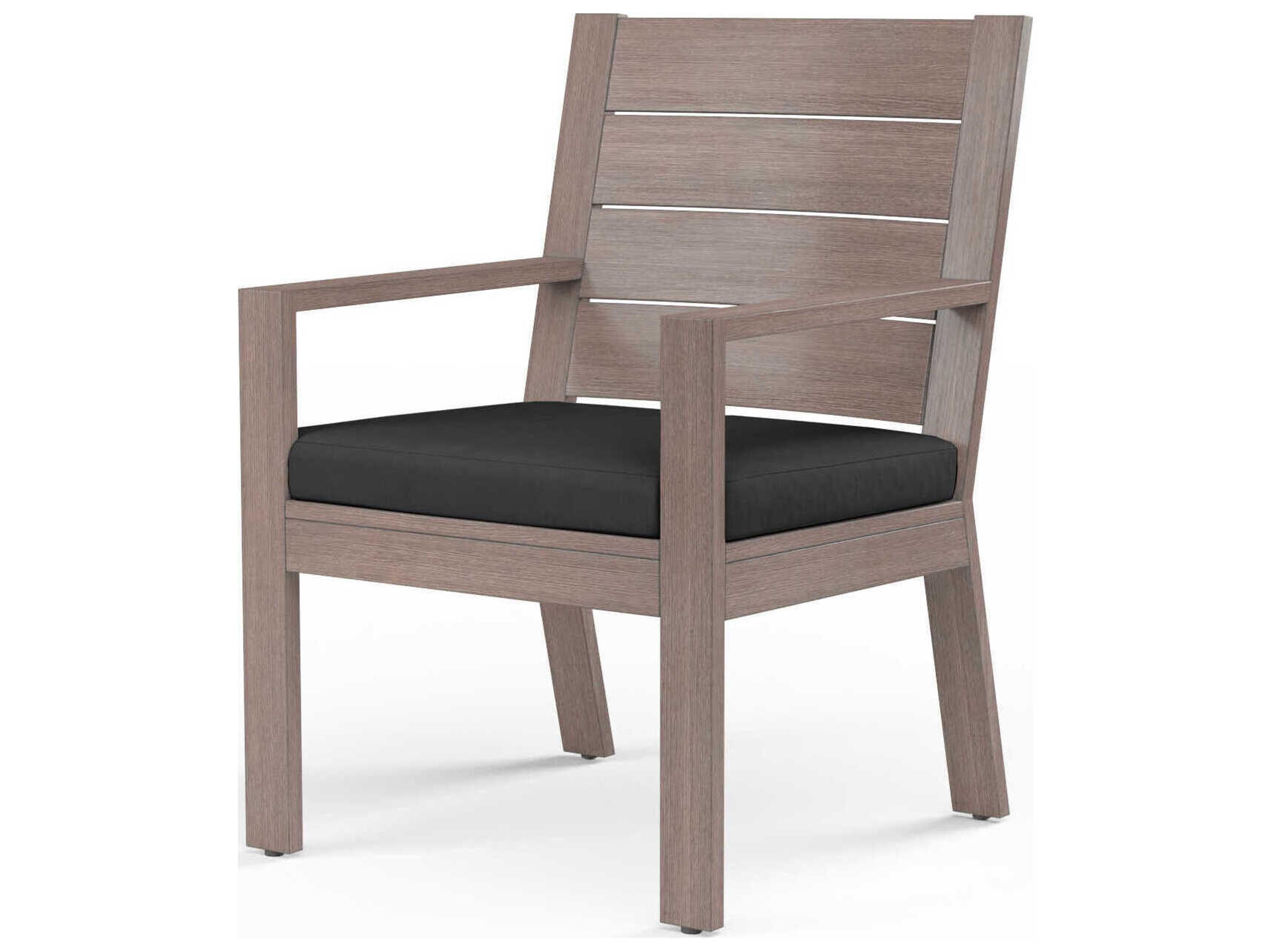 Sunset West Laguna Driftwood Aluminum Cushion Dining Chair