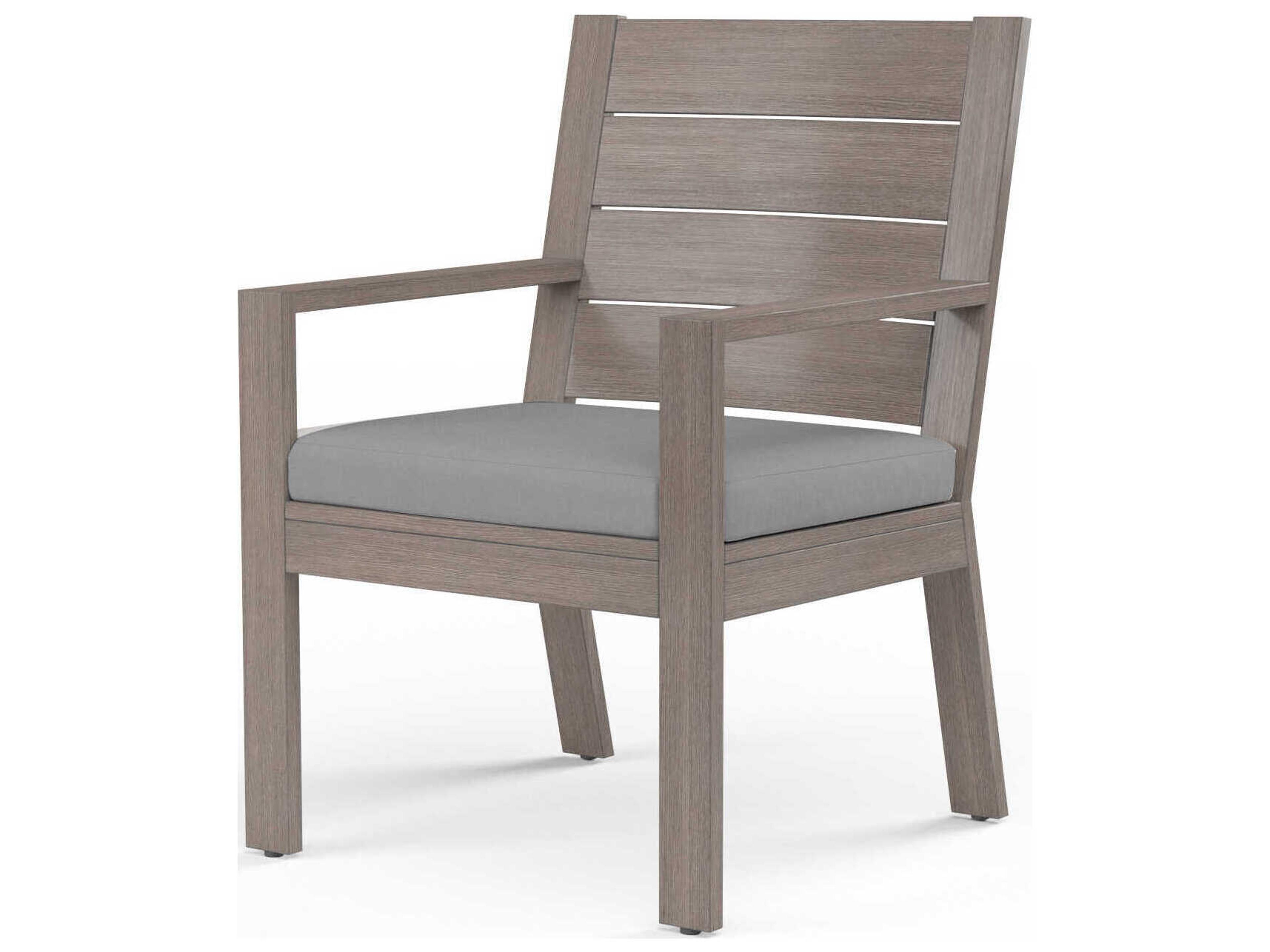 Sunset West Laguna Driftwood Aluminum Cushion Dining Chair