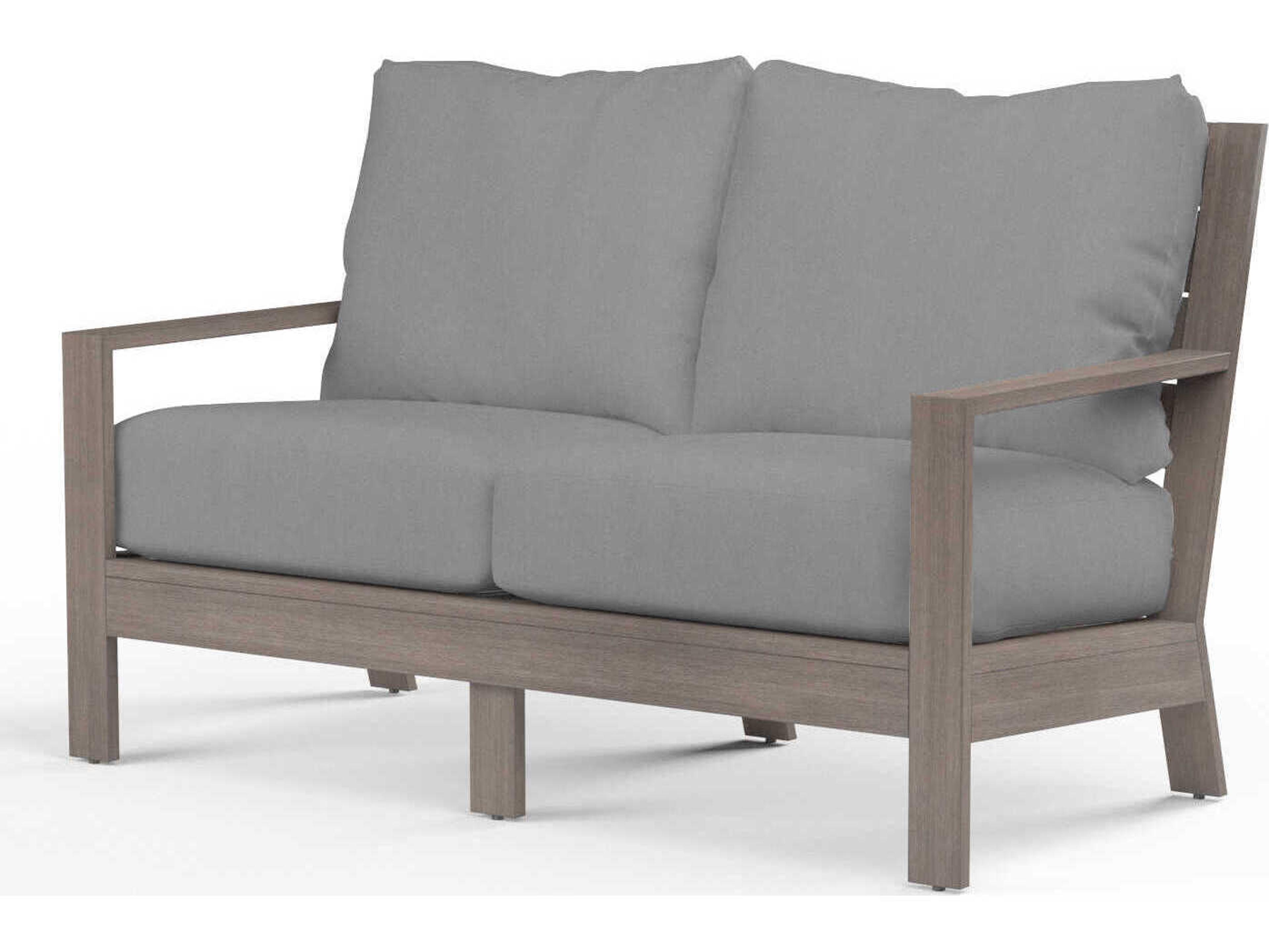 Sunset West Laguna Driftwood Aluminum Cushion Loveseat
