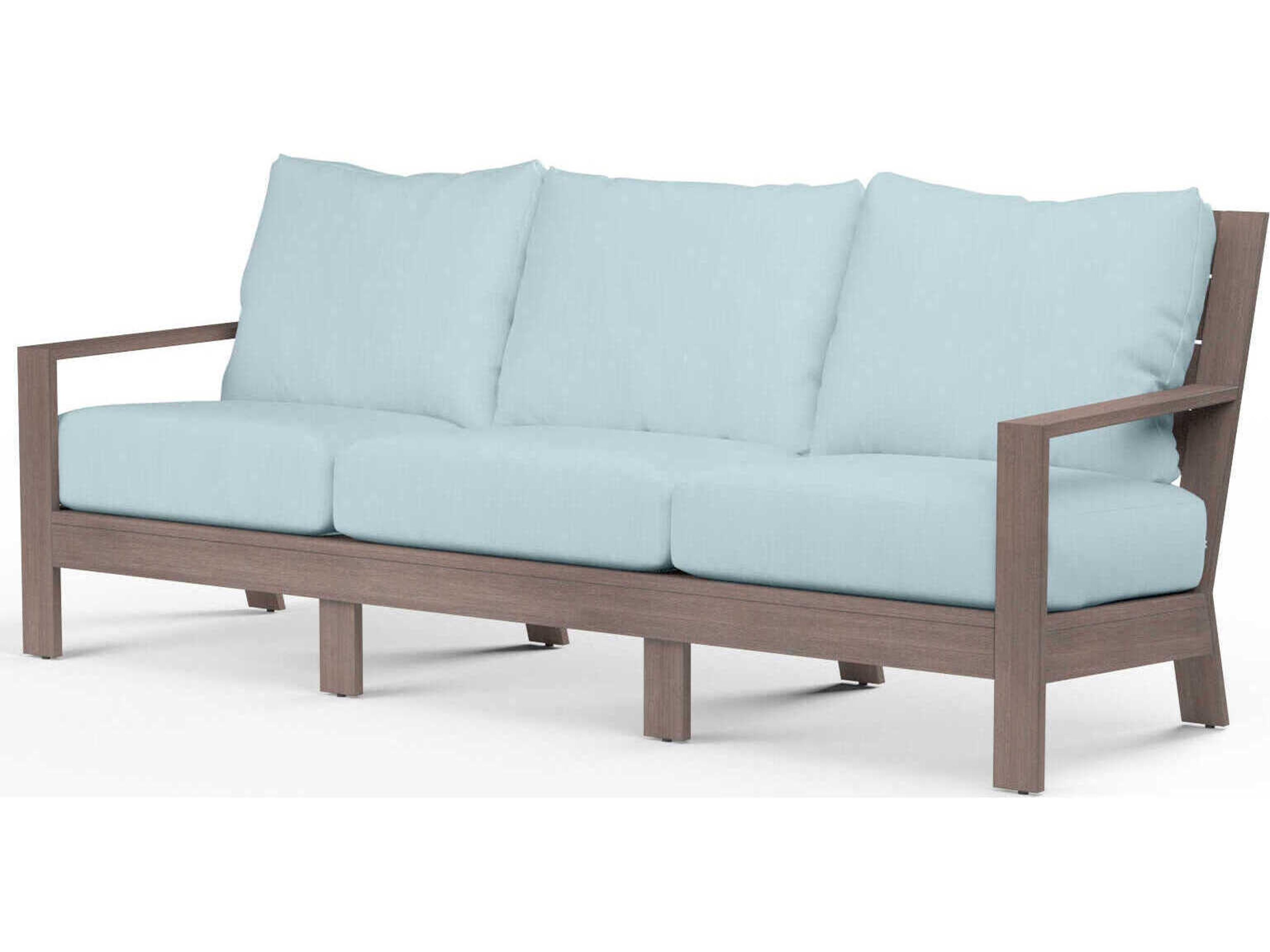 Sunset West Laguna Driftwood Aluminum Cushion Sofa