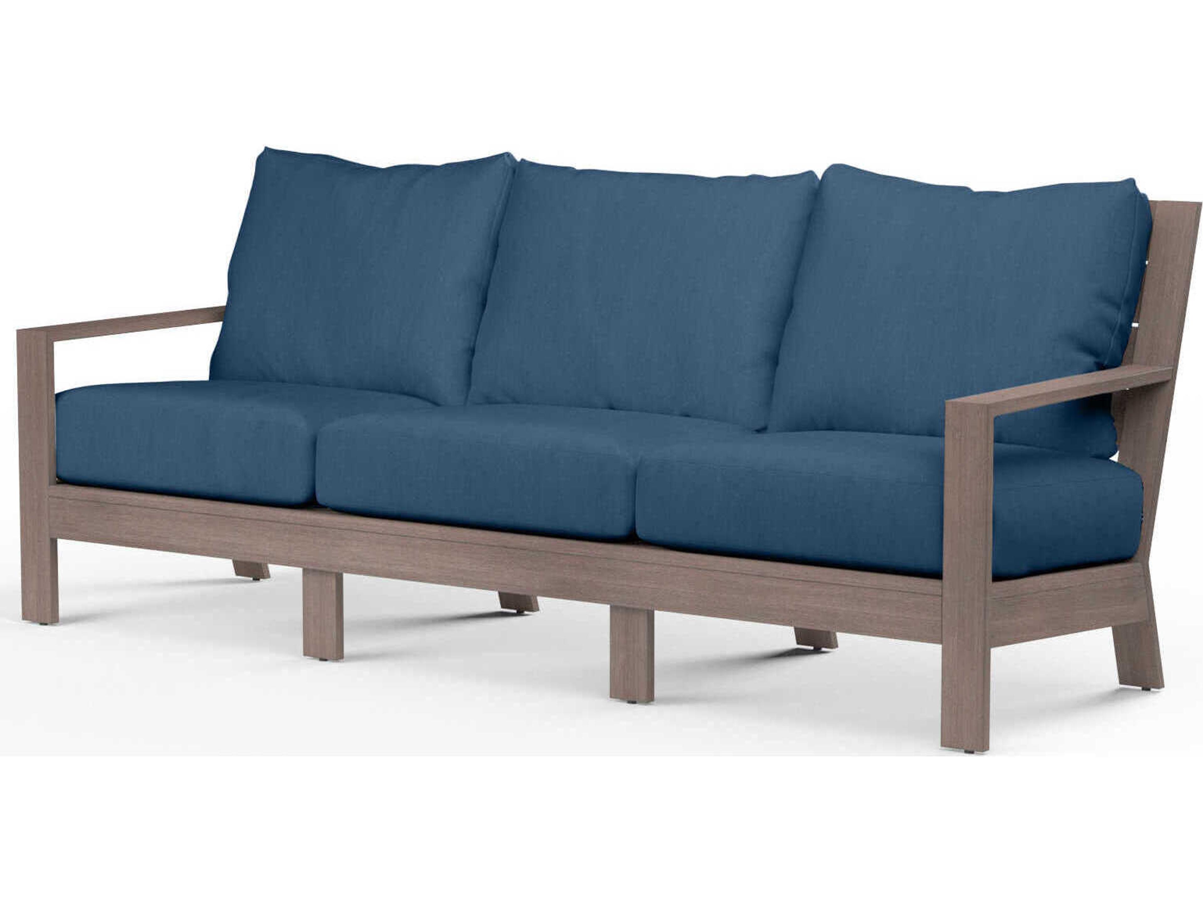 Sunset West Laguna Driftwood Aluminum Cushion Sofa