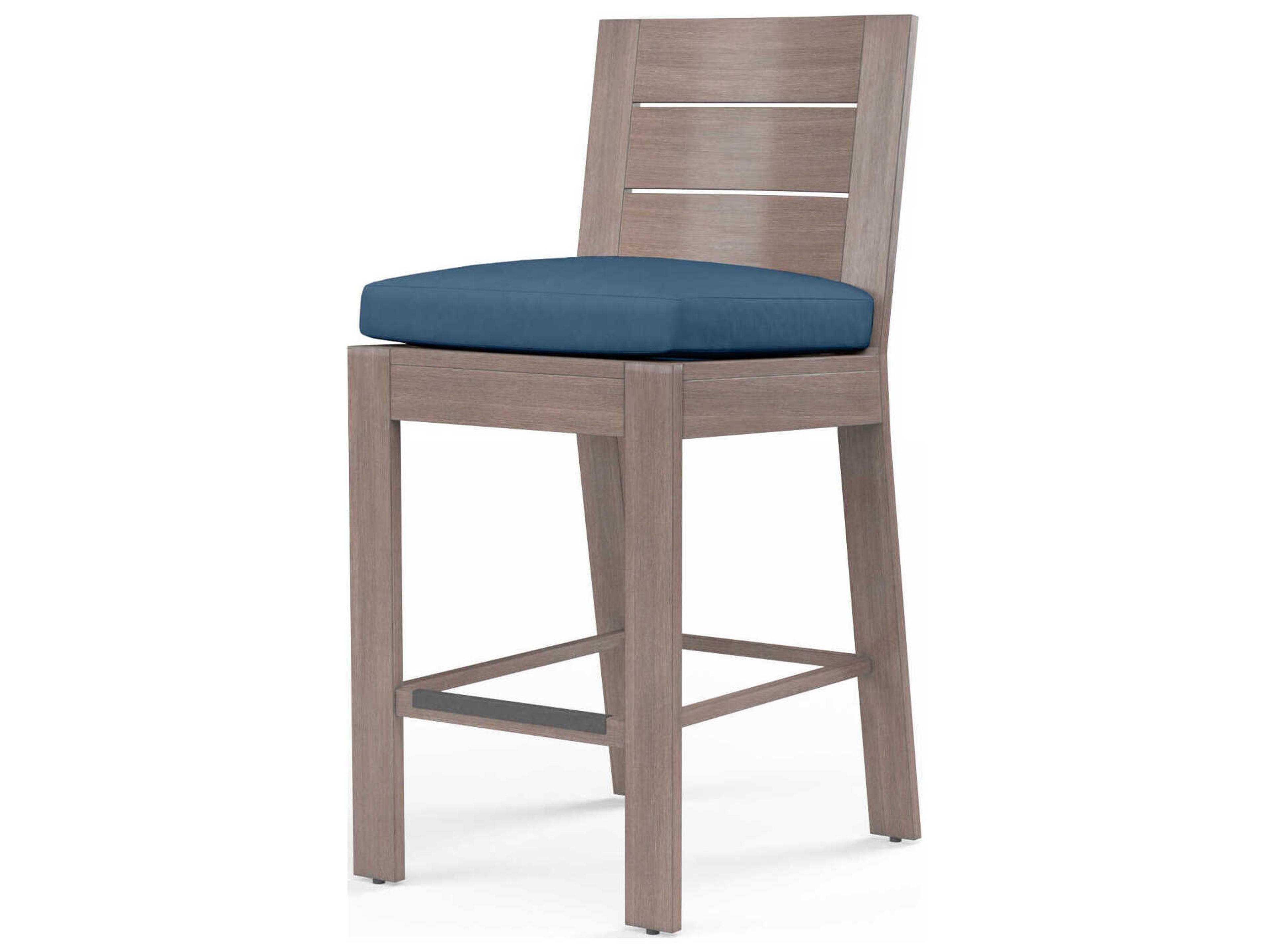 Sunset West Laguna Driftwood Aluminum Cushion Bar Stool