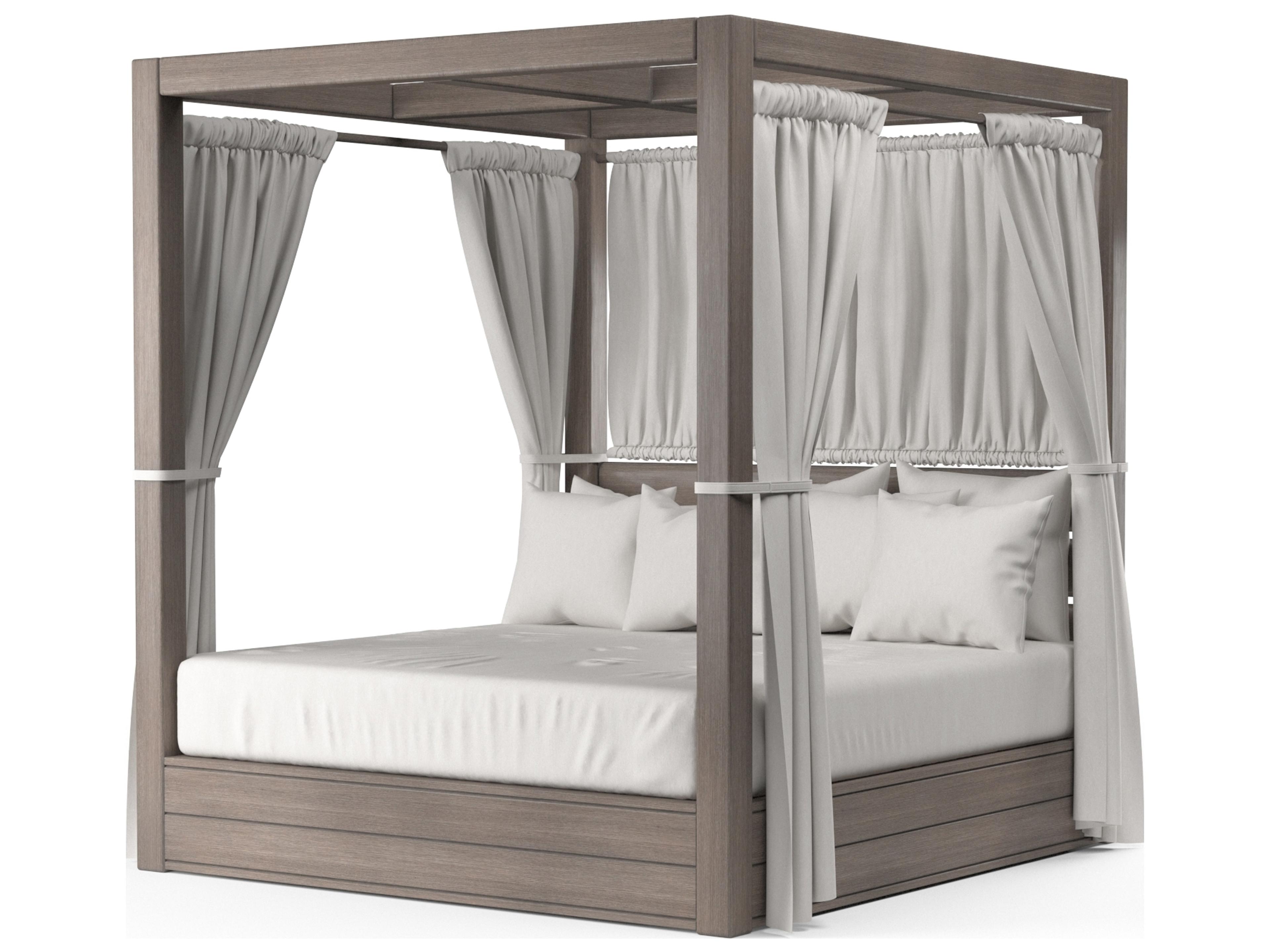 Sunset West Laguna Aluminum Cushion Patio Lounge Bed in Canvas Flax