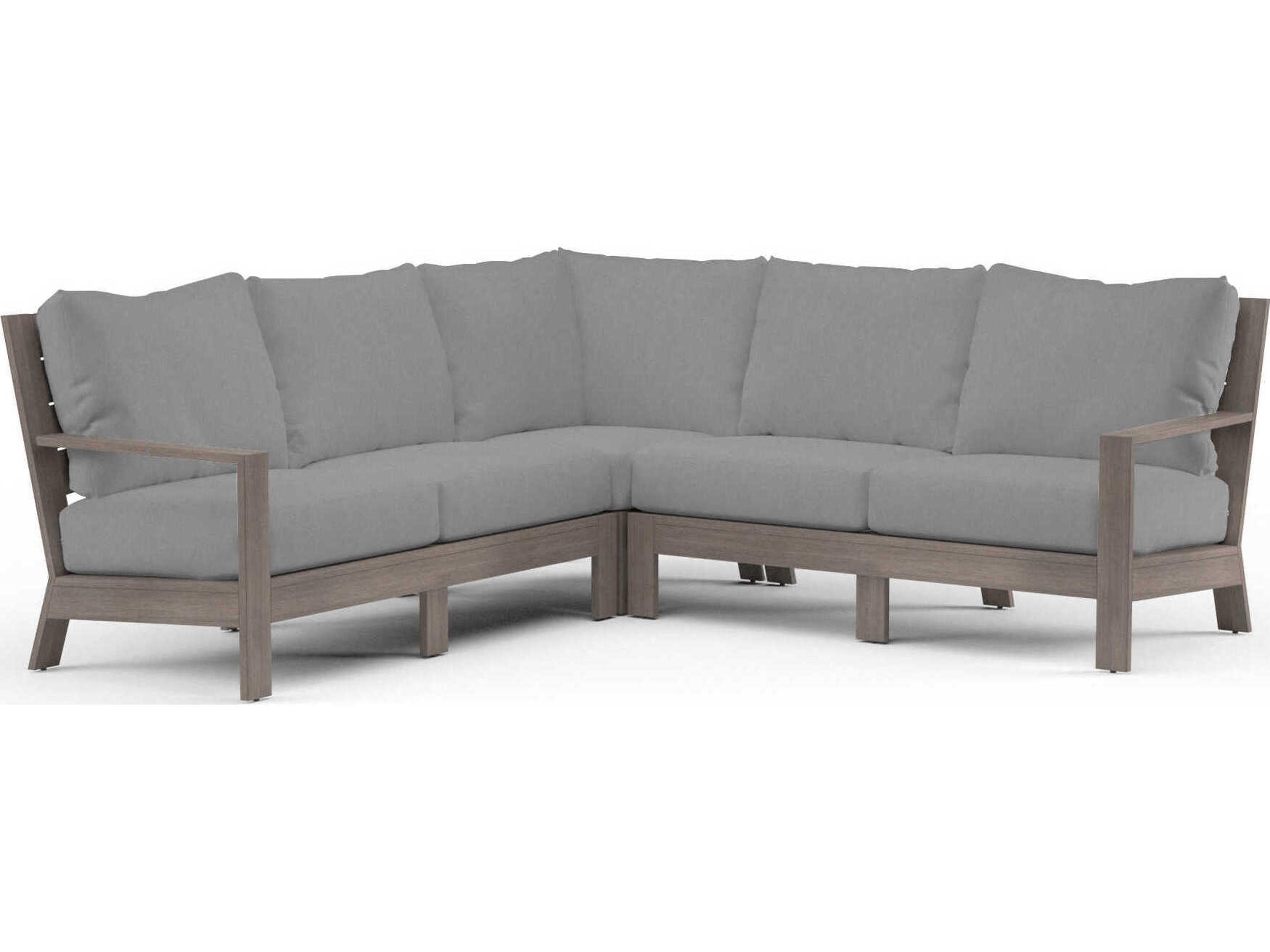 Sunset West Laguna Driftwood Aluminum Cushion Sofa