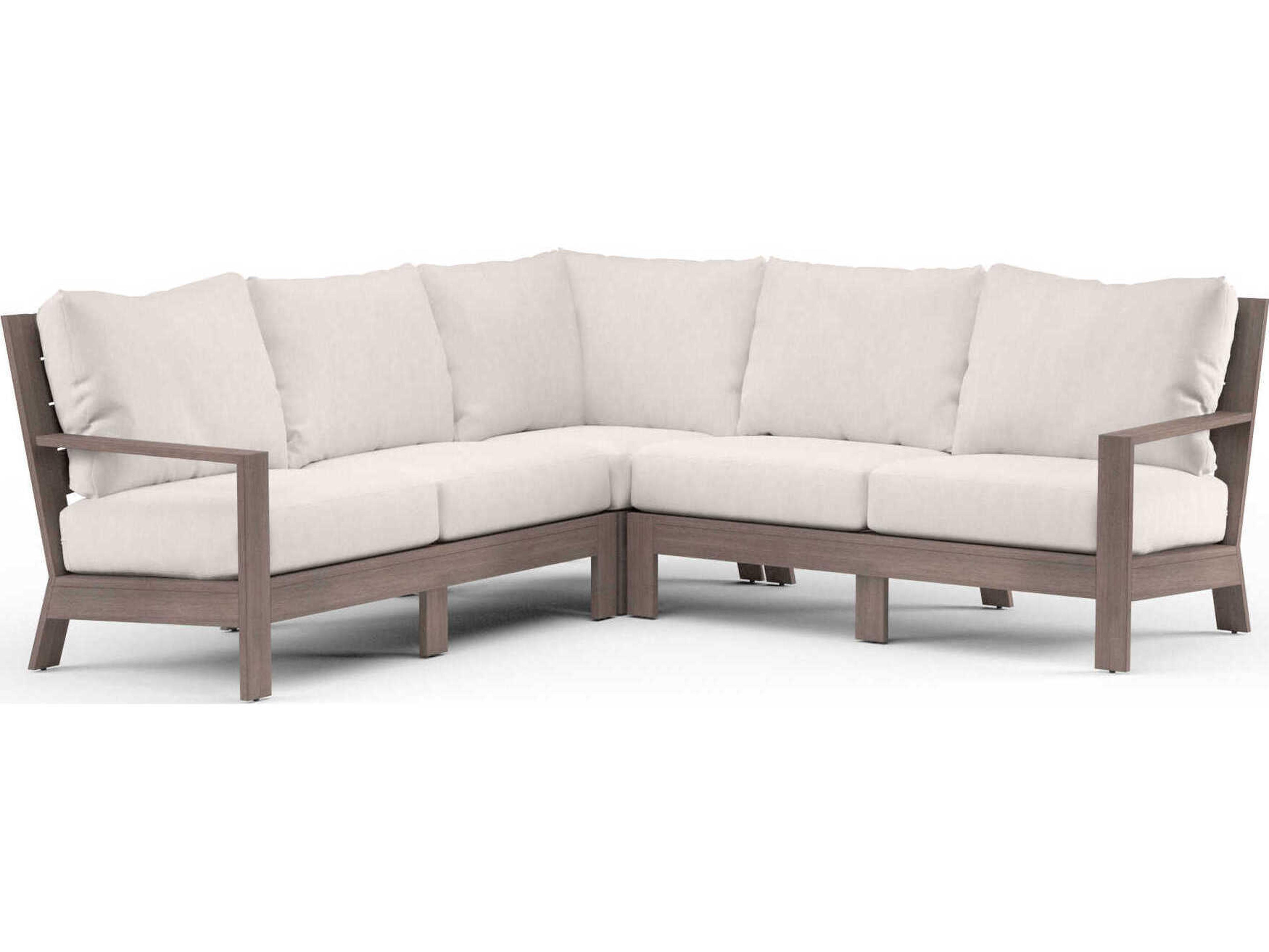 Sunset West Laguna Driftwood Aluminum Cushion Sofa