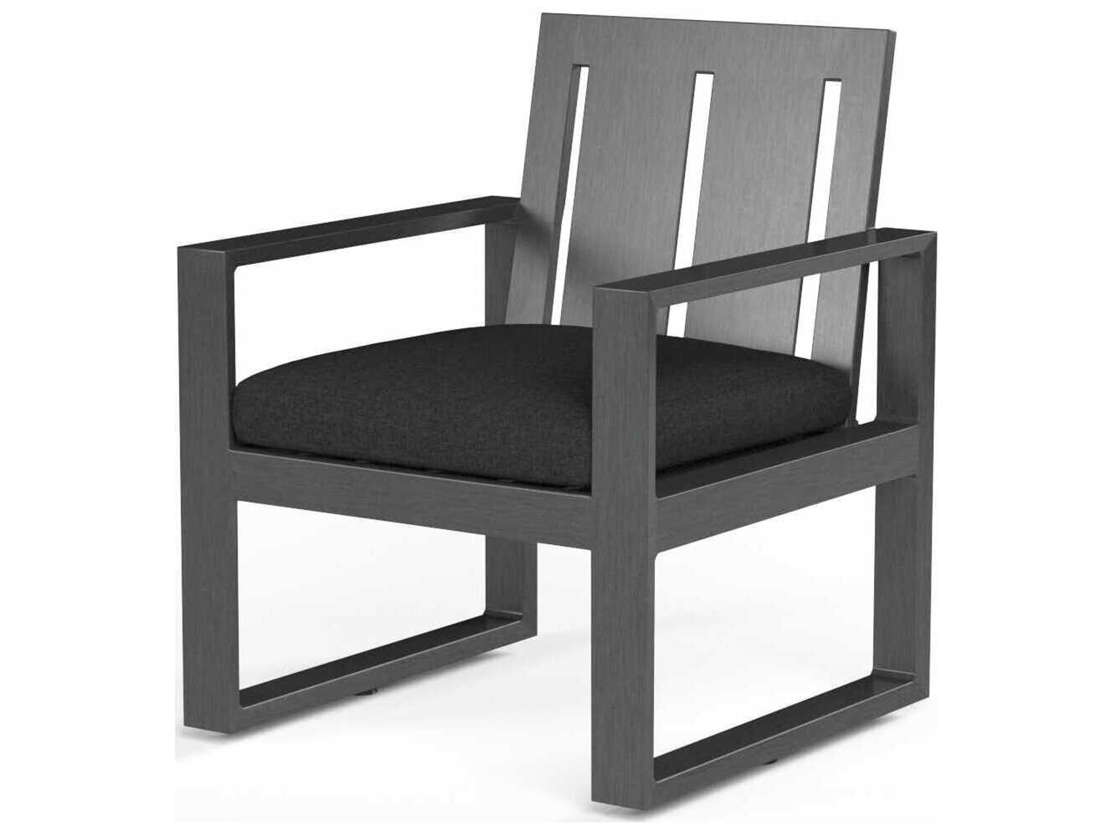 Sunset West Redondo Slate Aluminum Cushion Dining Chair