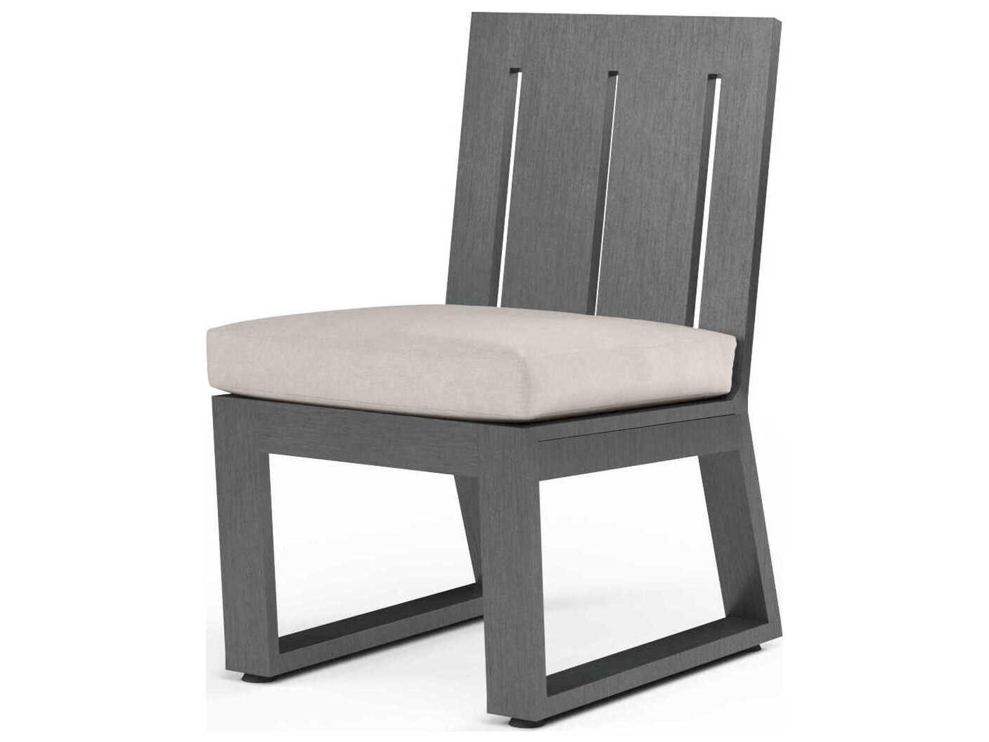 Sunset West Redondo Slate Aluminum Cushion Dining Chair
