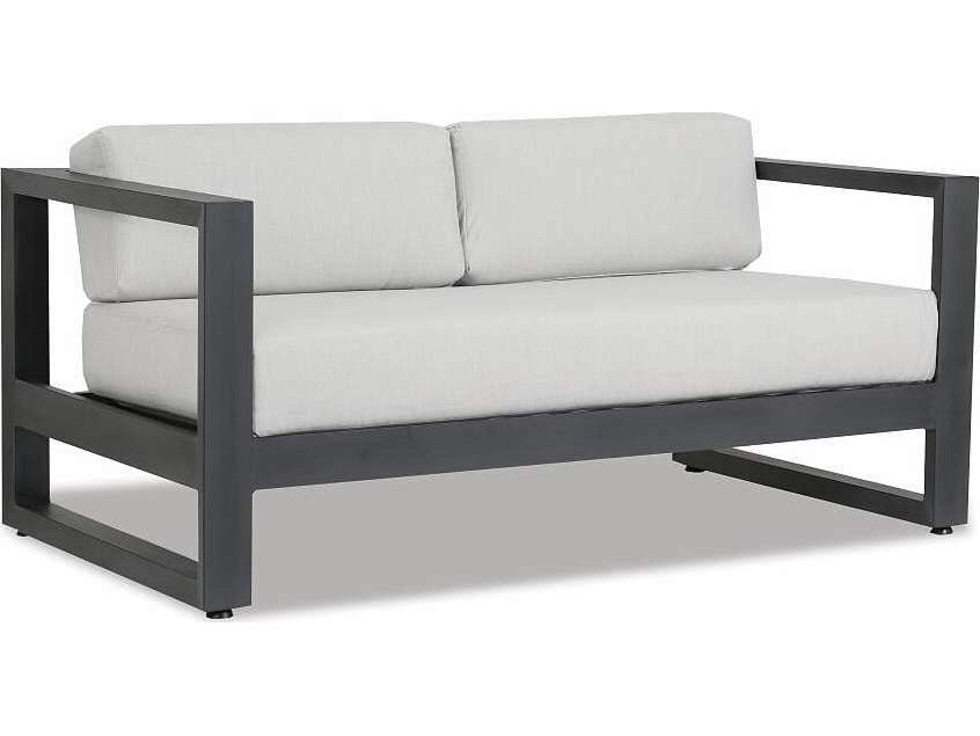 Sunset West Redondo Aluminum Patio Loveseat in Cast Silver