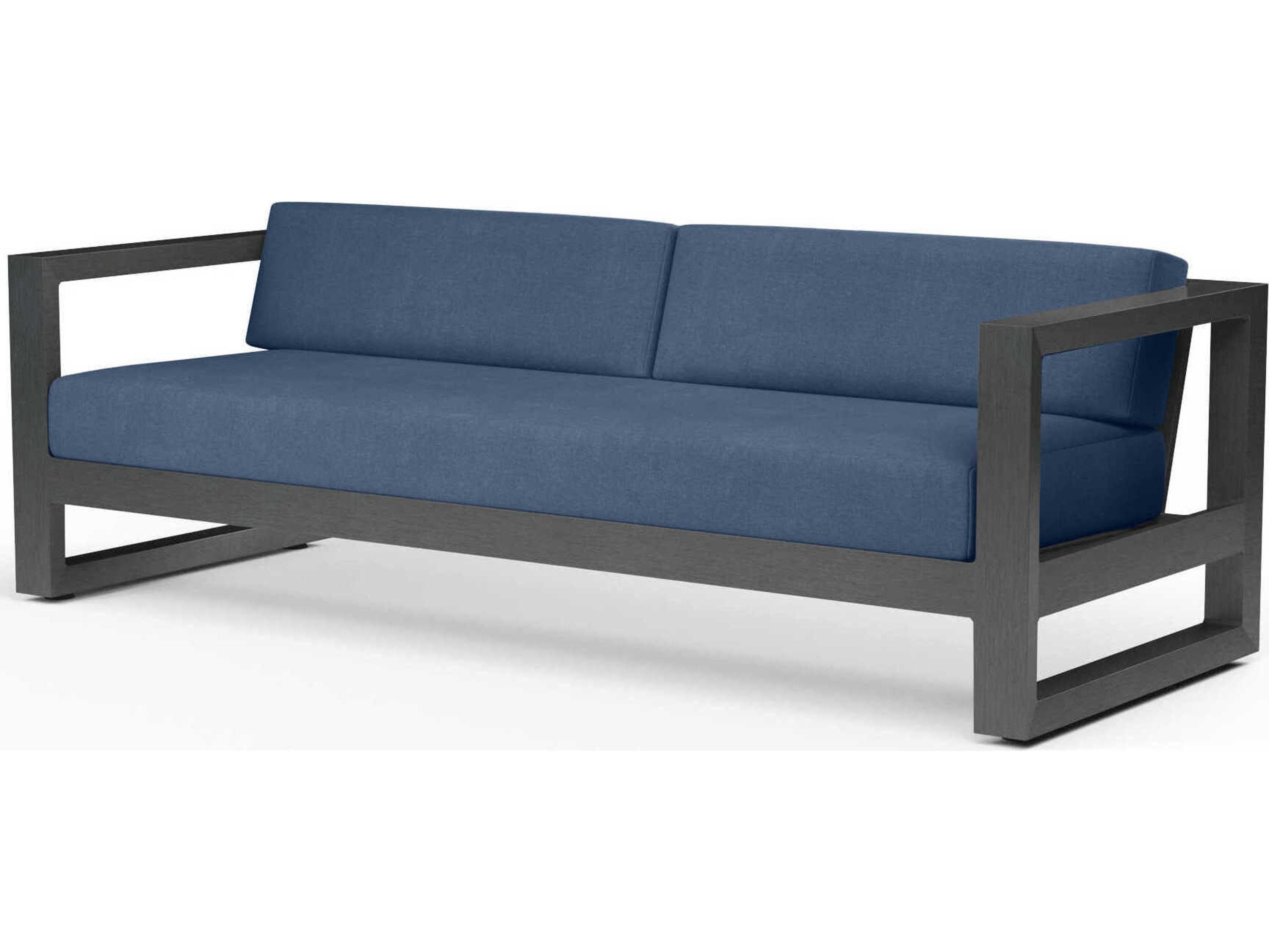 Sunset West Redondo Slate Aluminum Cushion Sofa