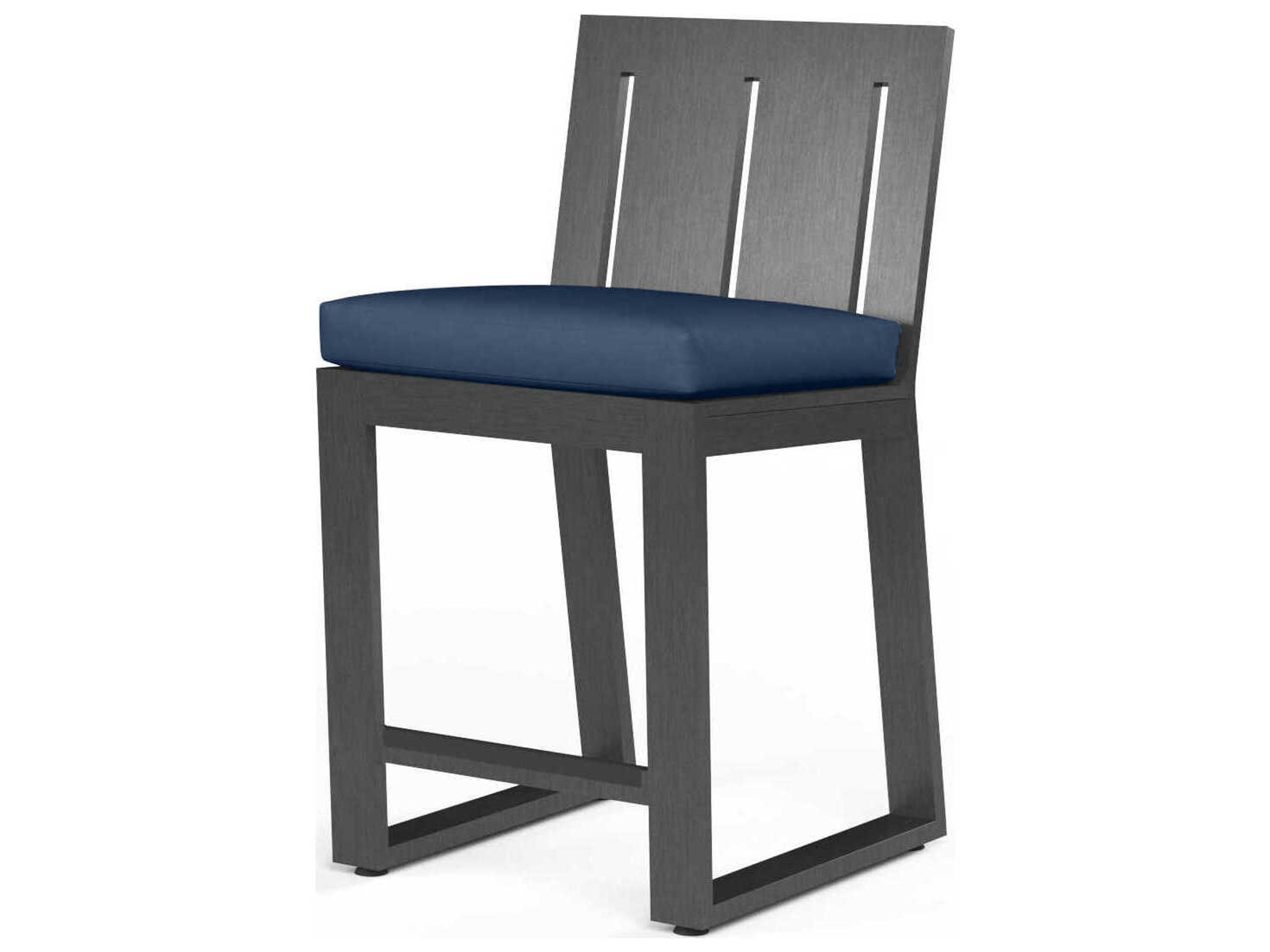 Sunset West Redondo Slate Aluminum Cushion Bar Stool