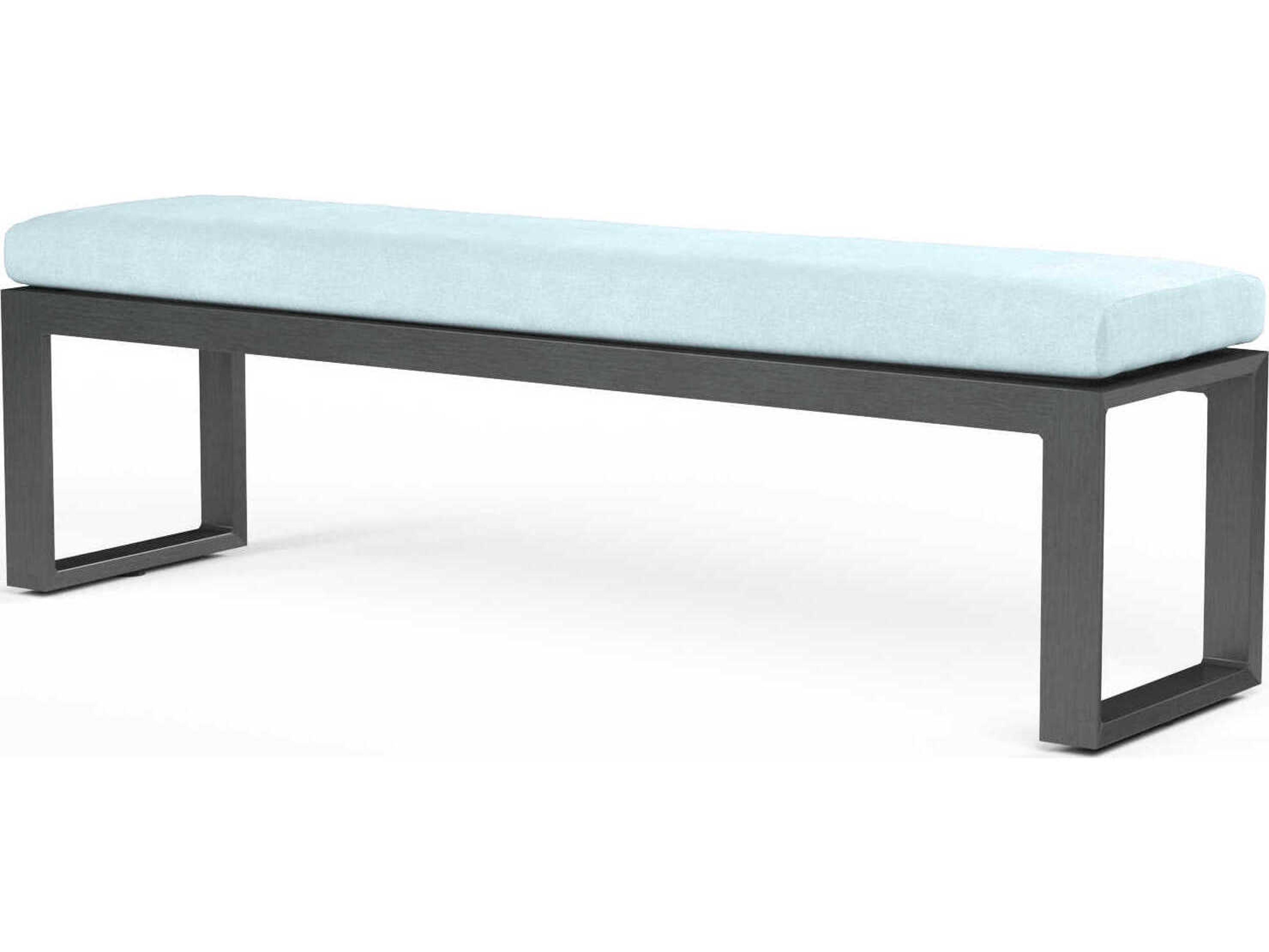 Sunset West Redondo Slate Aluminum Cushion Bench