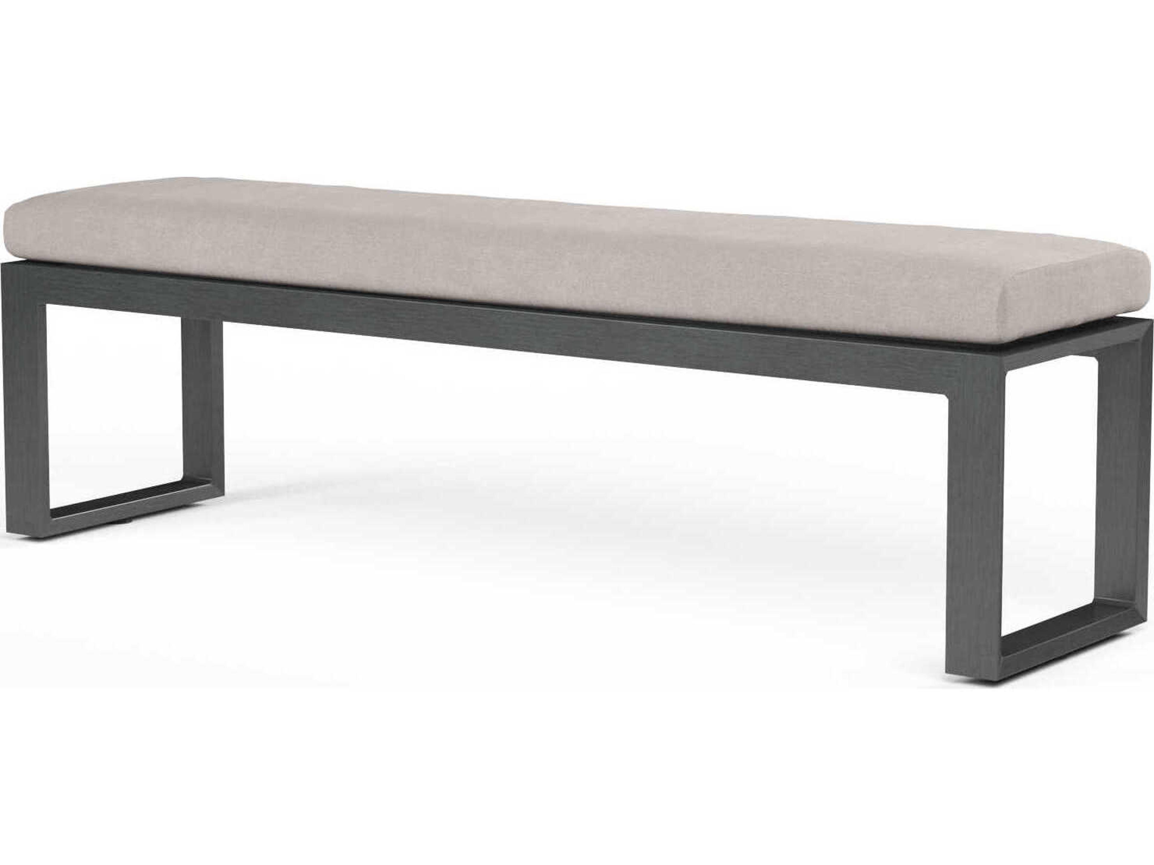 Sunset West Redondo Slate Aluminum Cushion Bench