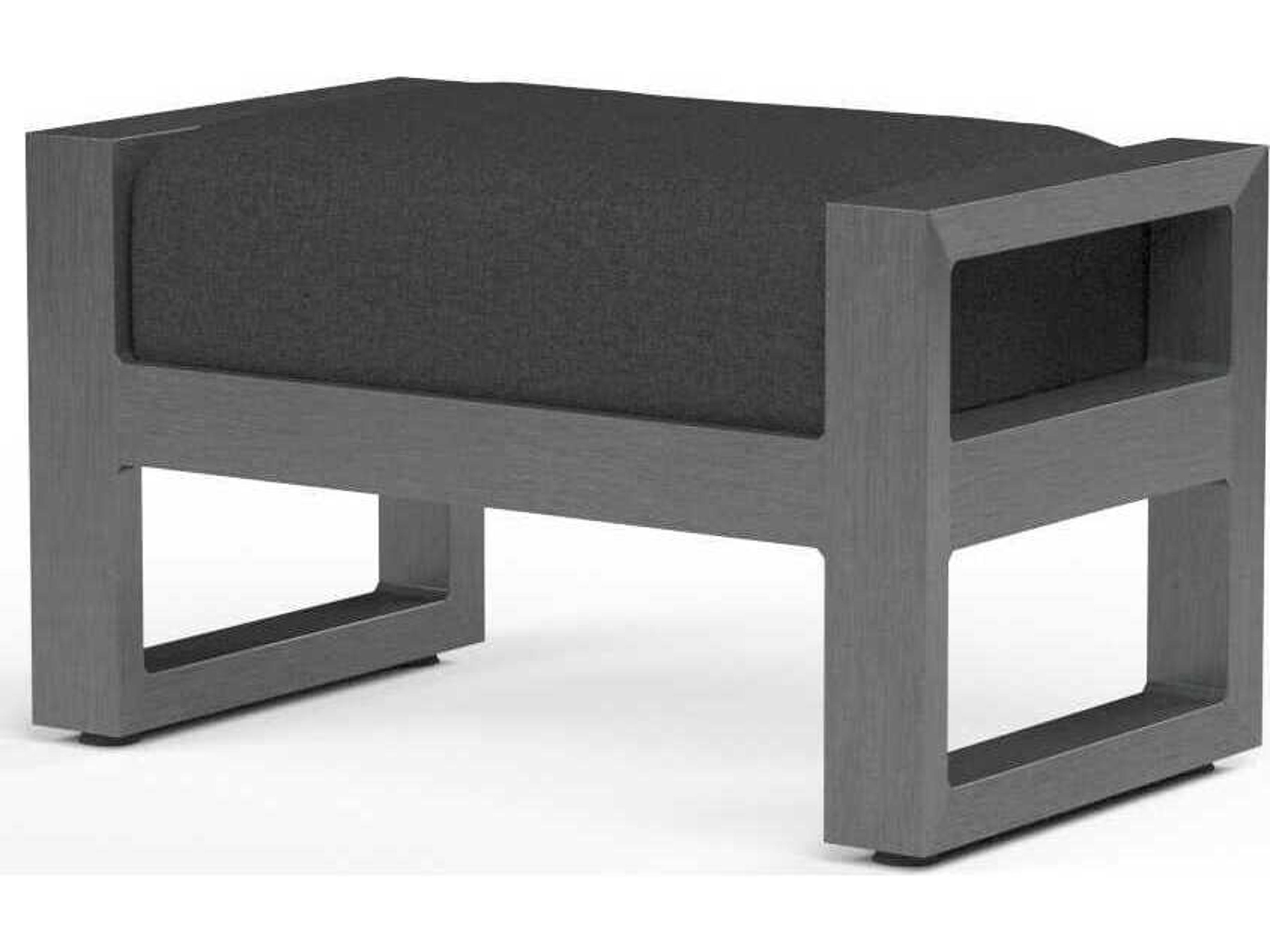 Sunset West Redondo Slate Aluminum Cushion Ottoman