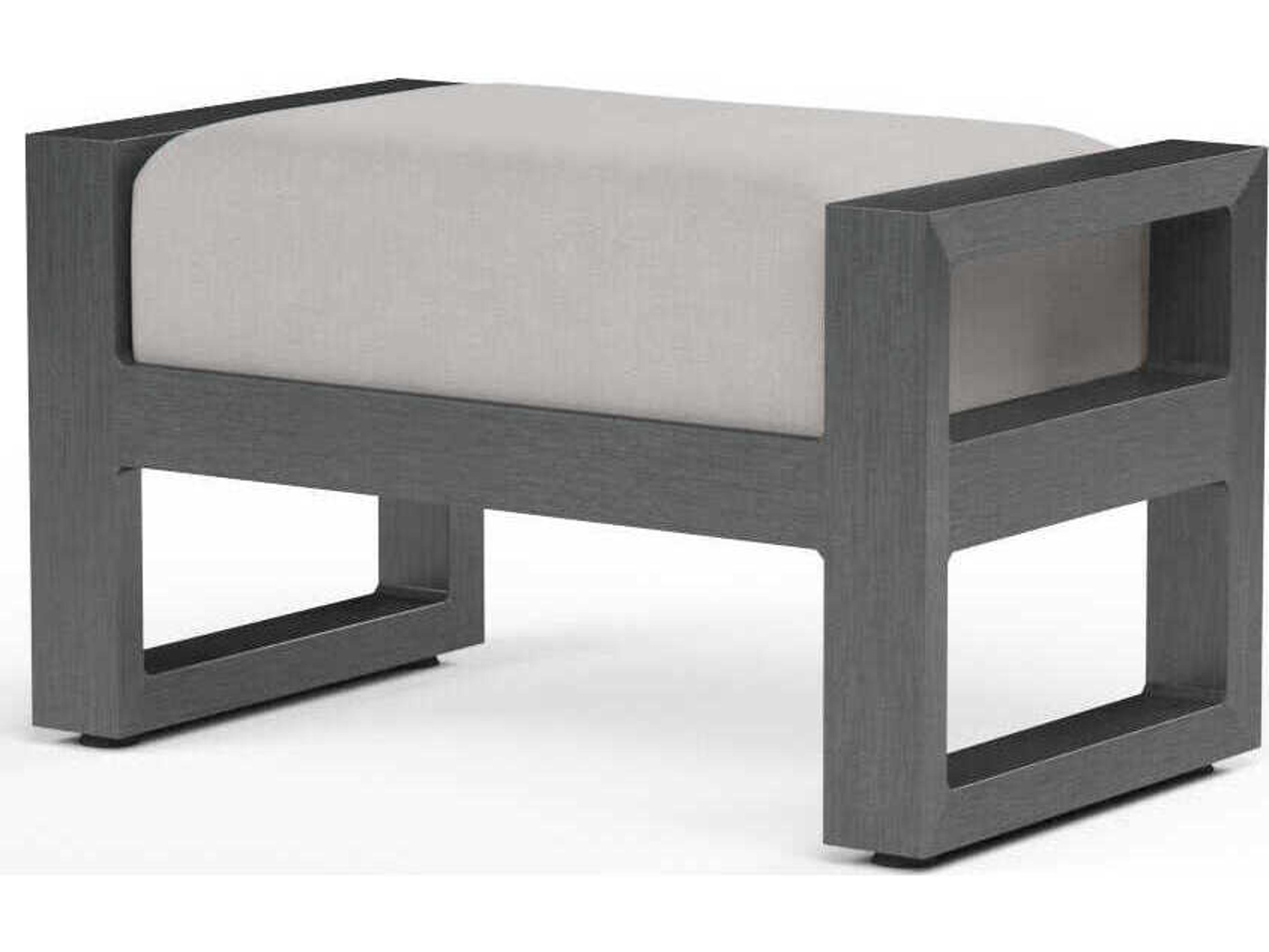 Sunset West Redondo Slate Aluminum Cushion Ottoman