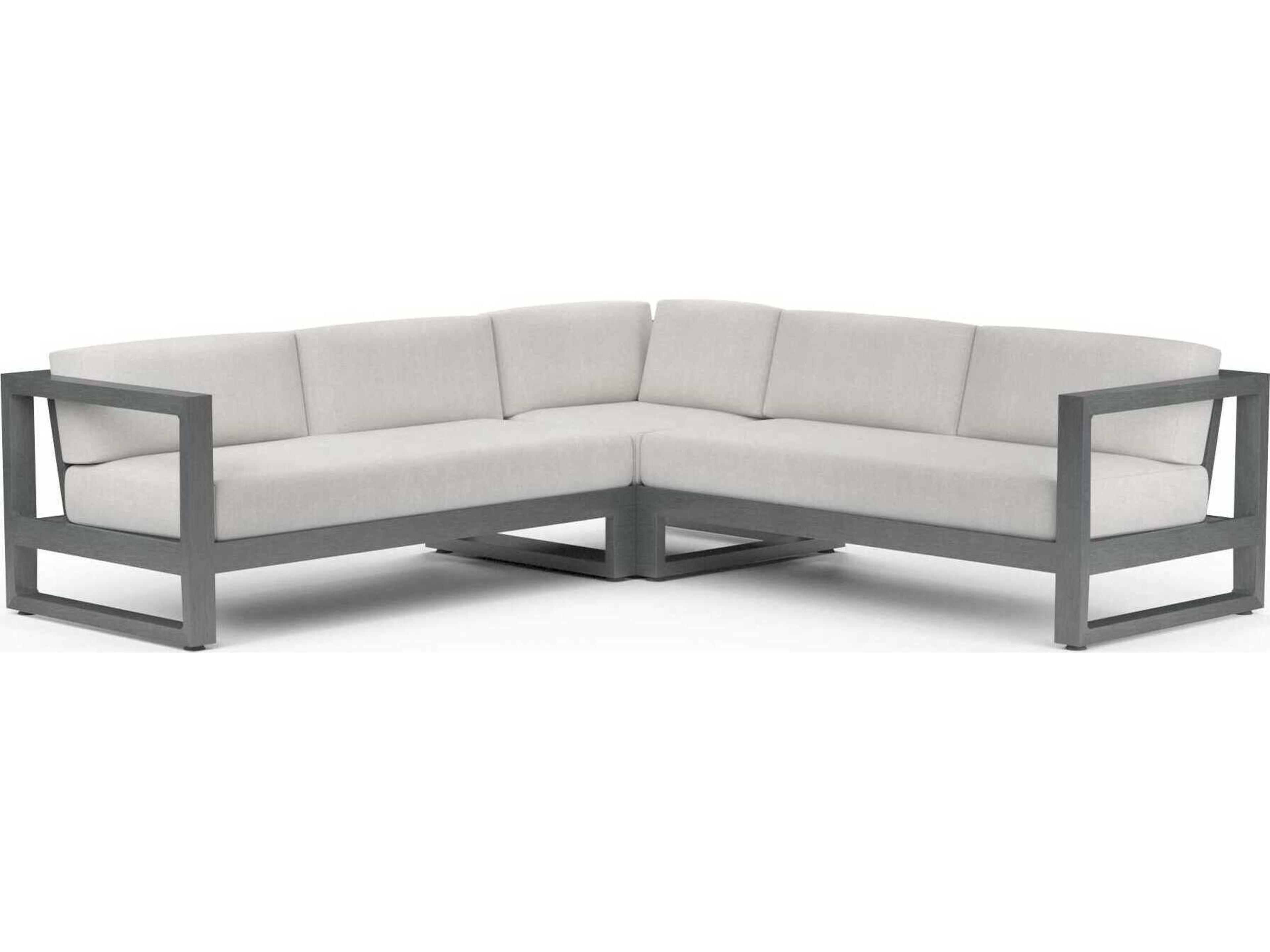 Sunset West Redondo Slate Aluminum Cushion Sofa