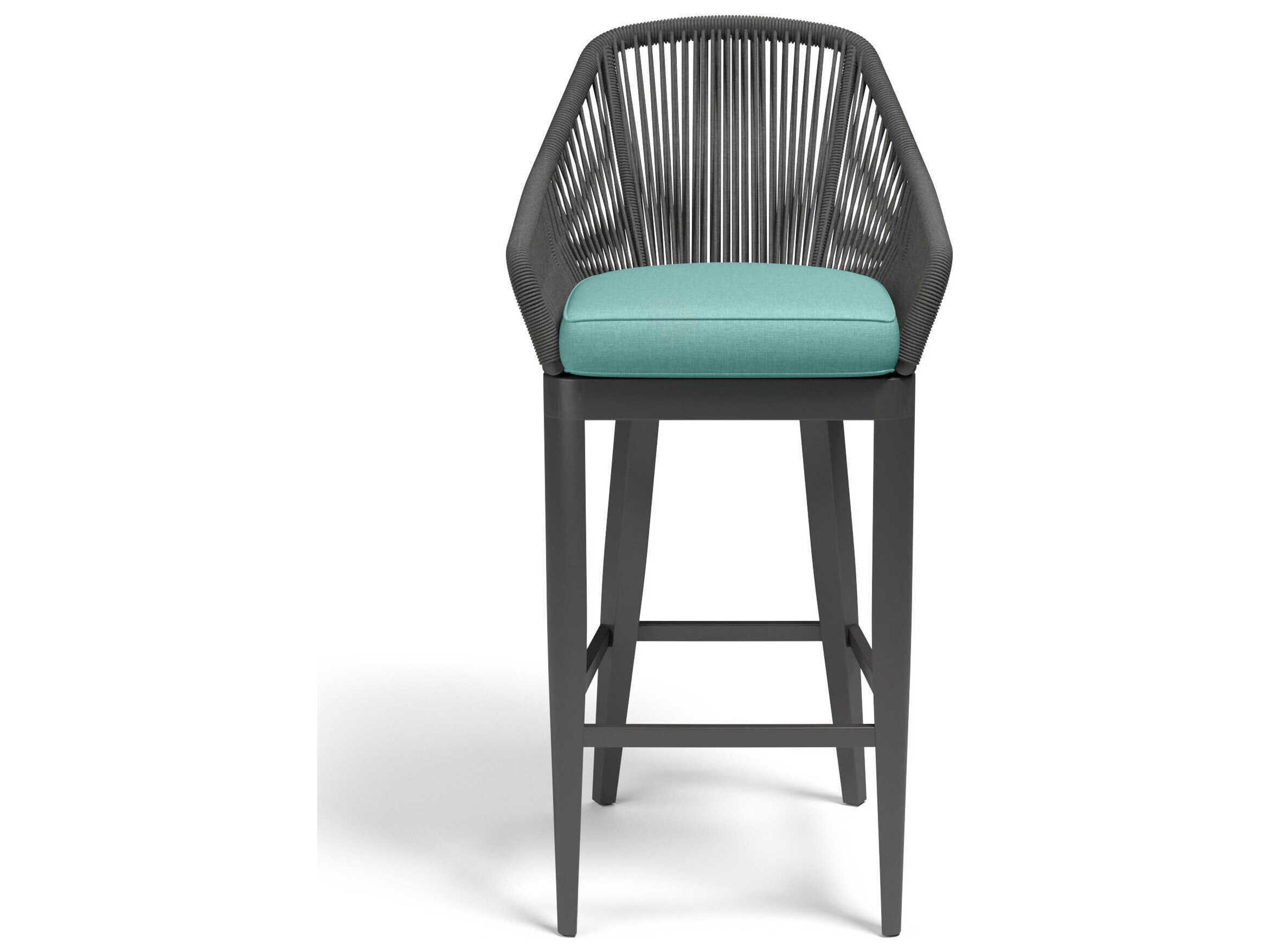 Sunset West Milano Slate Rope Cushion Bar Stool