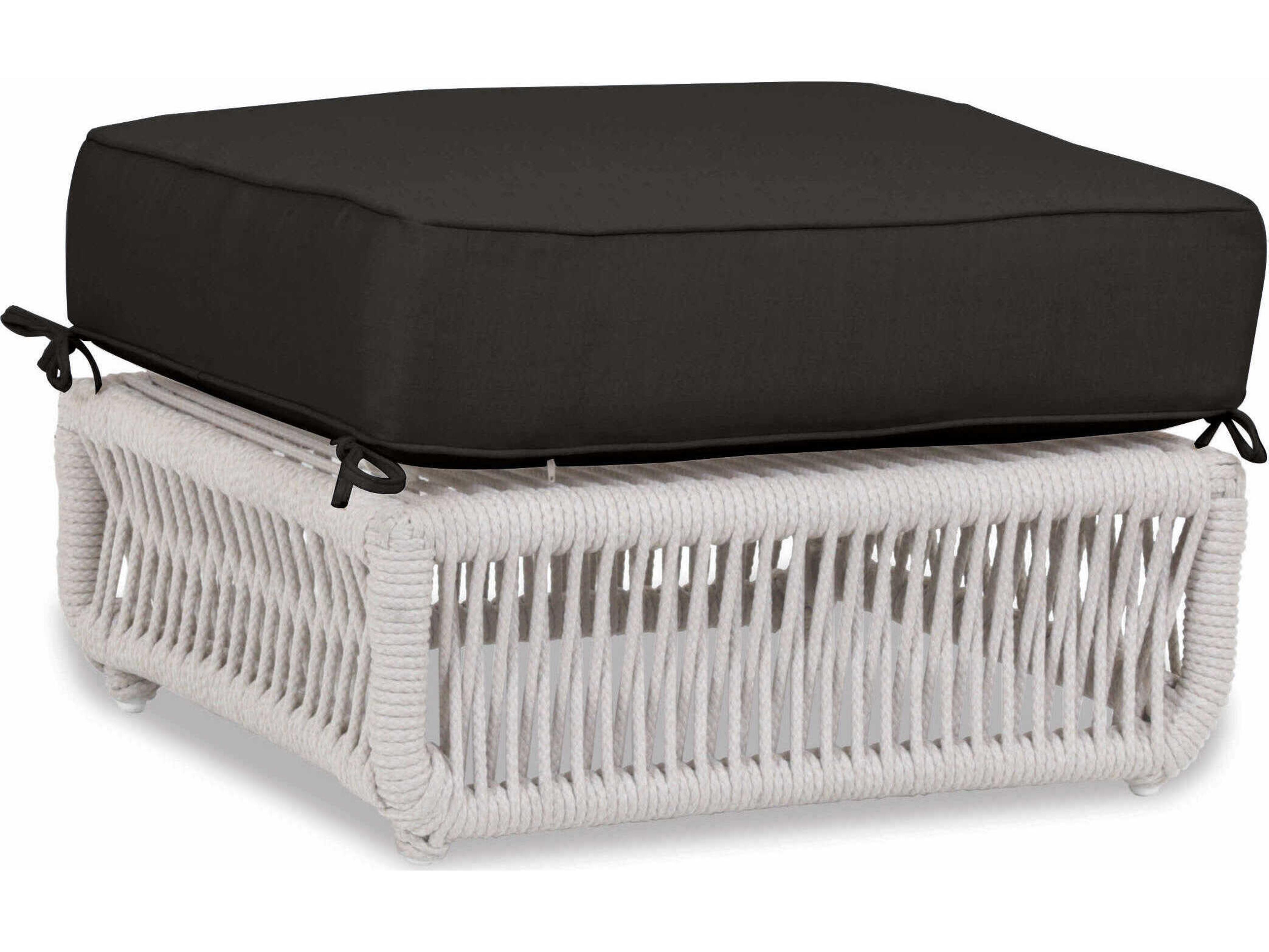 Sunset West Dana Natural Rope Cushion Ottoman