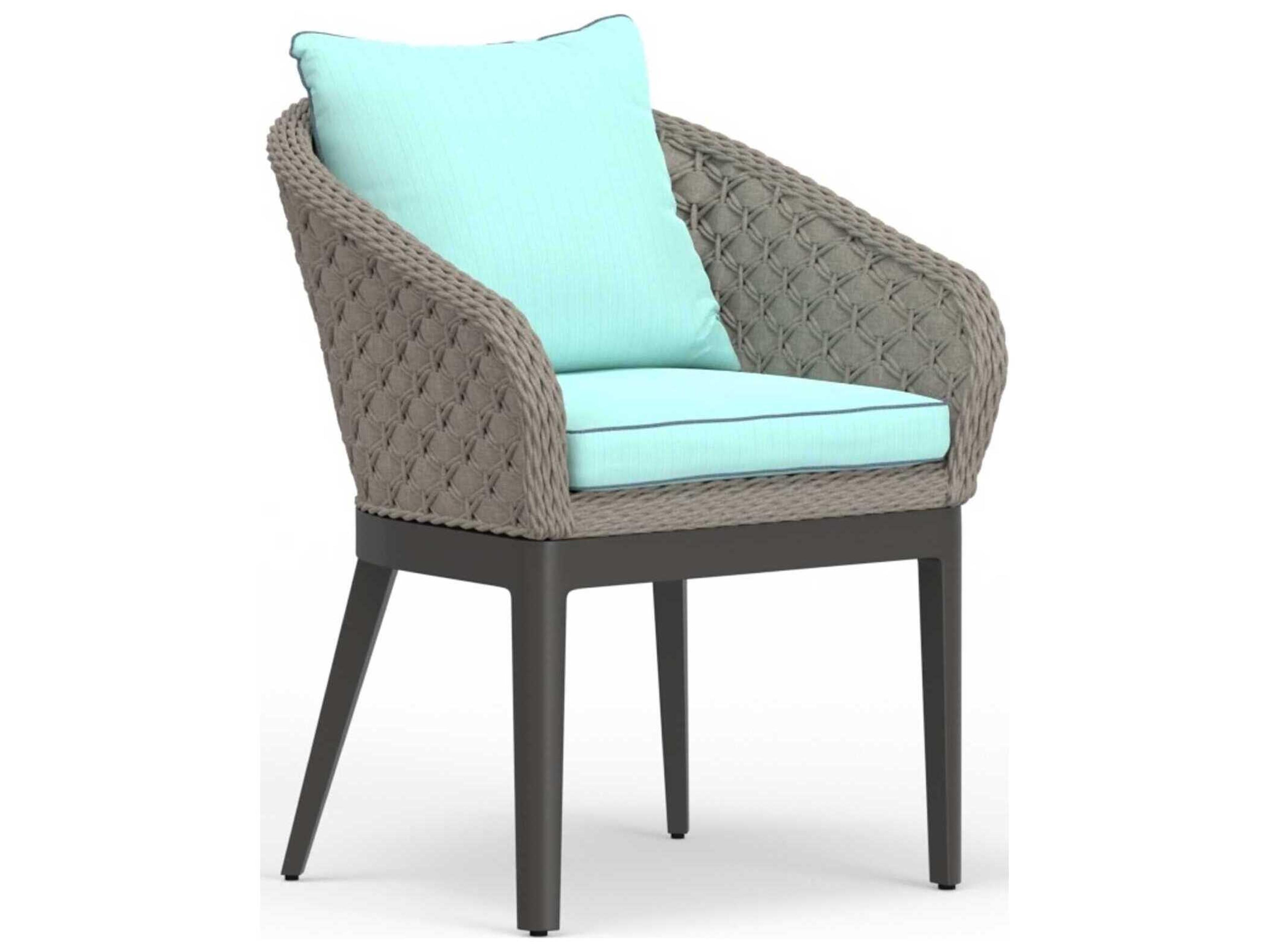 Sunset West Marbella Graphite Aluminum Cushion Dining Chair