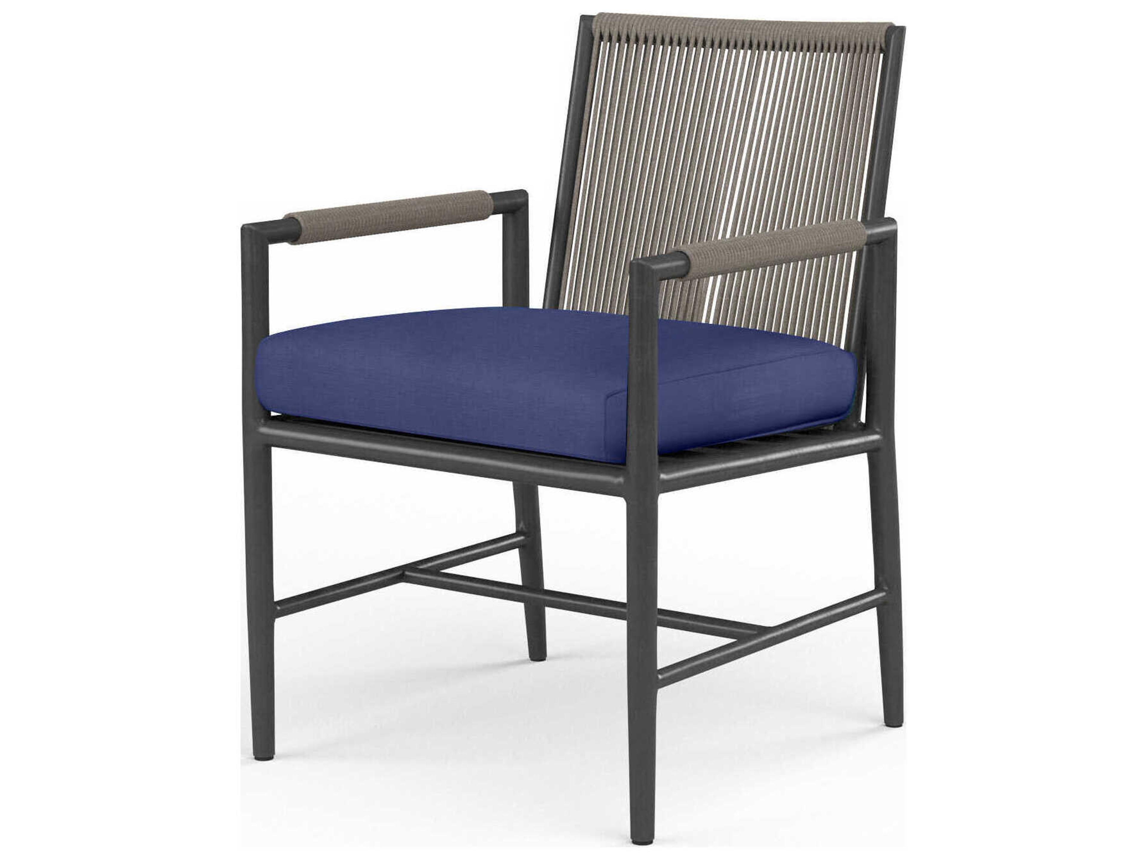 Sunset West Pietra Graphite Aluminum Cushion Dining Chair