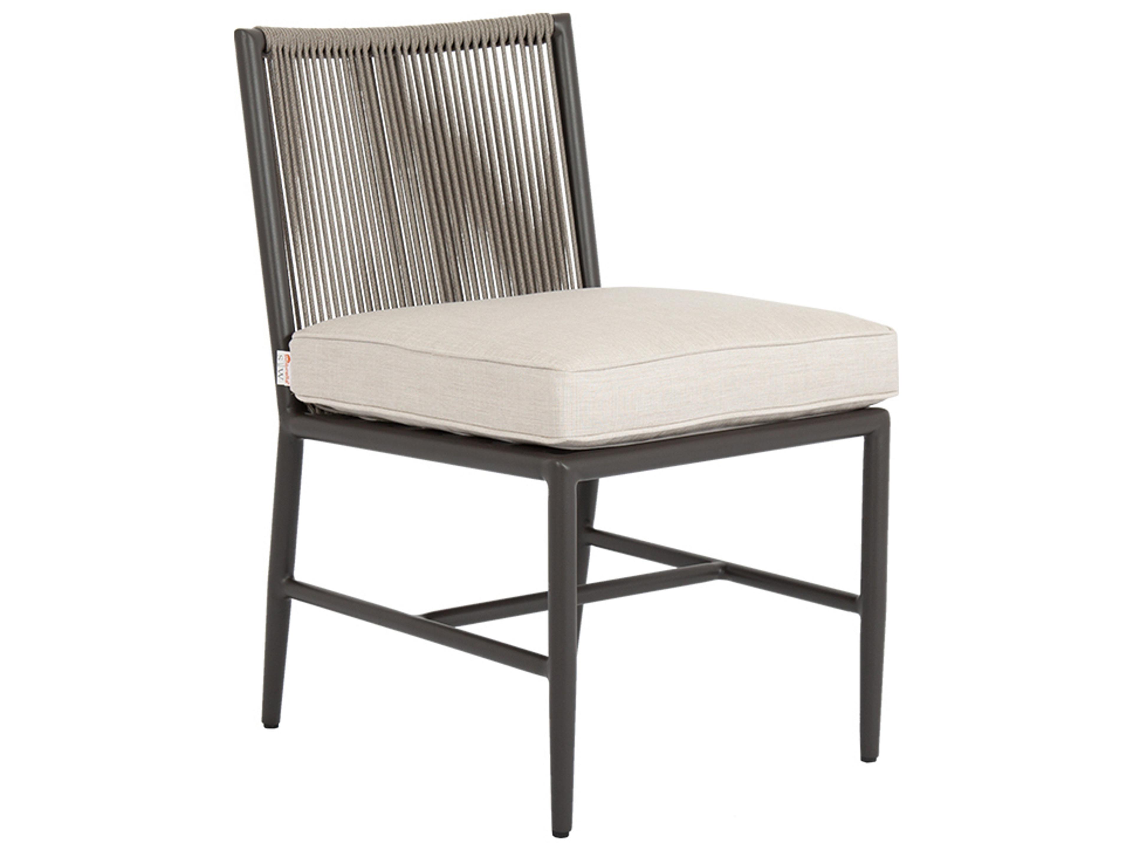 Sunset West Pietra Aluminum Outdoor Dining Side Chair in Echo Ash