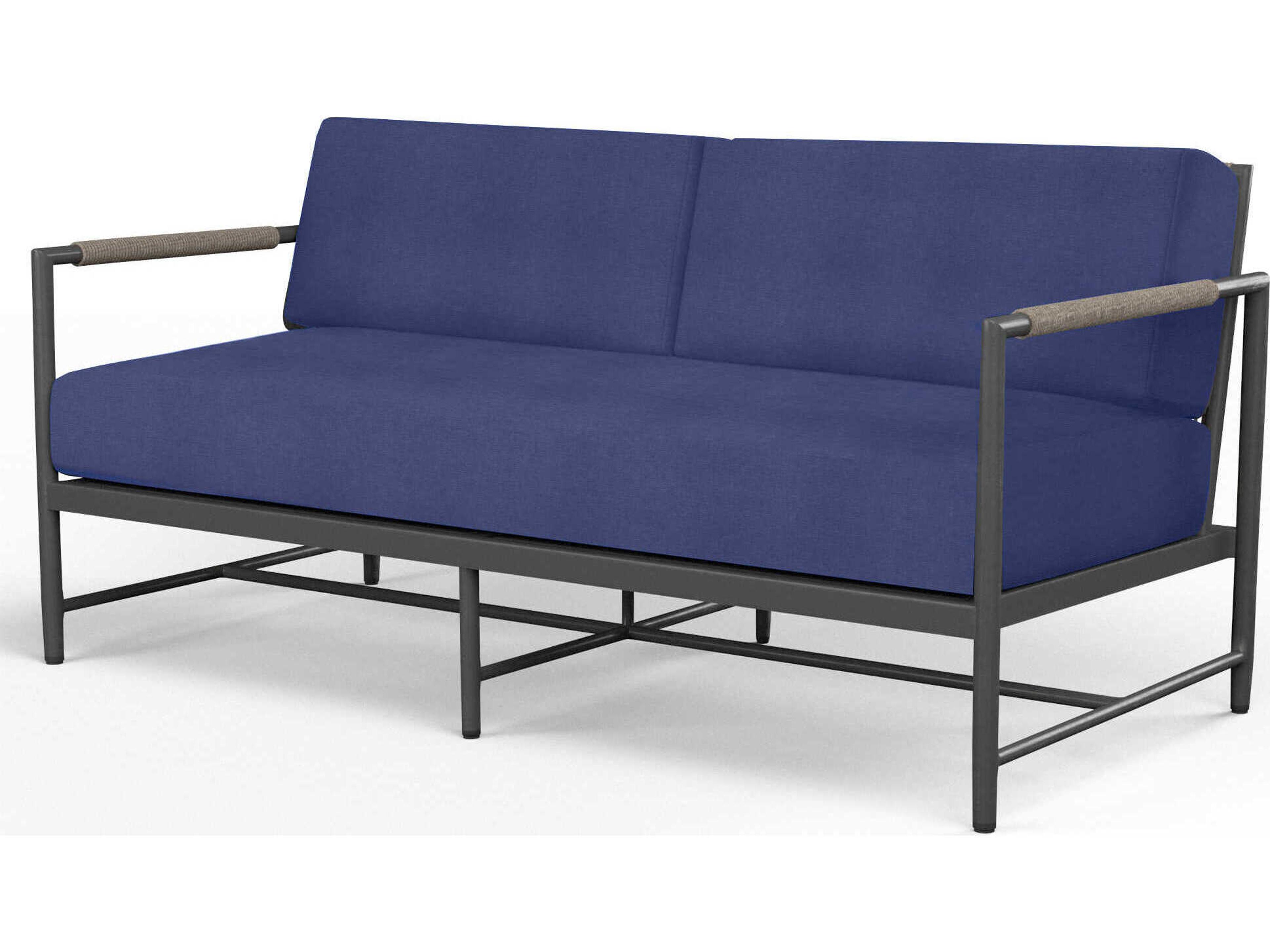 Sunset West Pietra Graphite Aluminum Cushion Loveseat