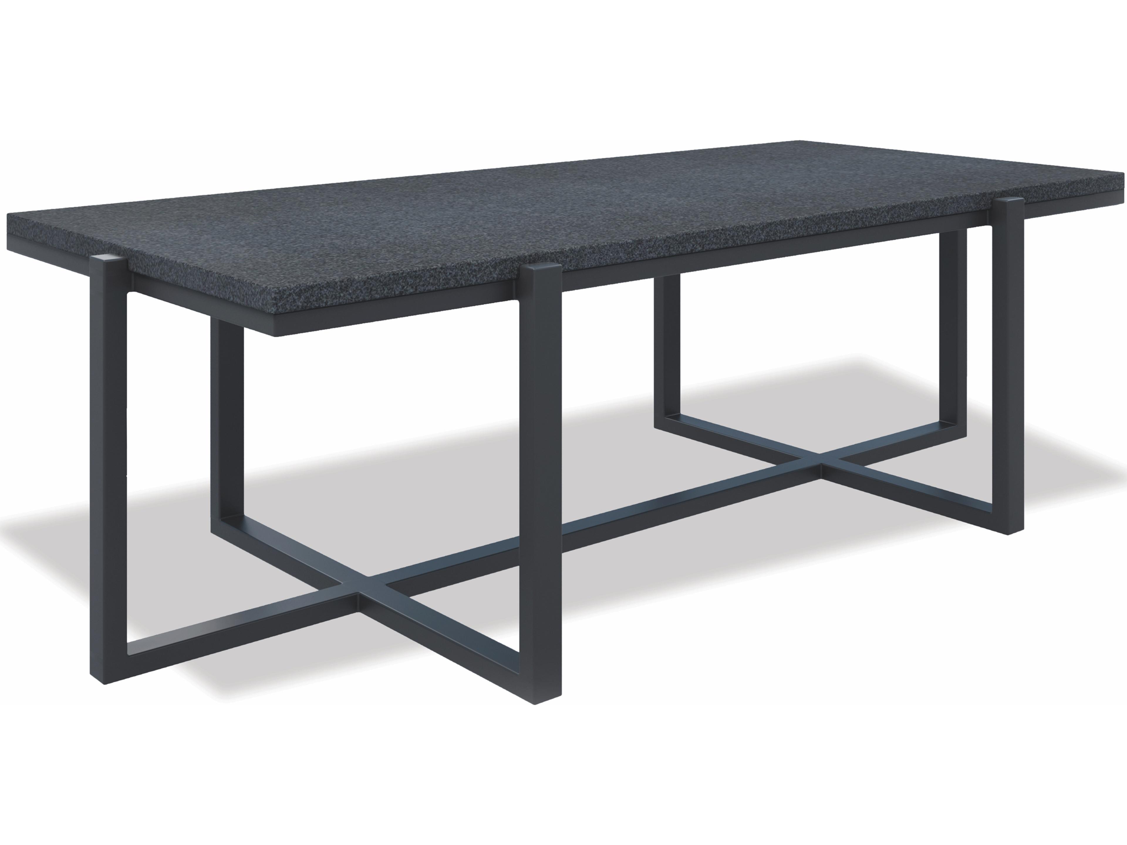 Sunset West Honed Granite Aluminum Rectangular Outdoor Coffee Table