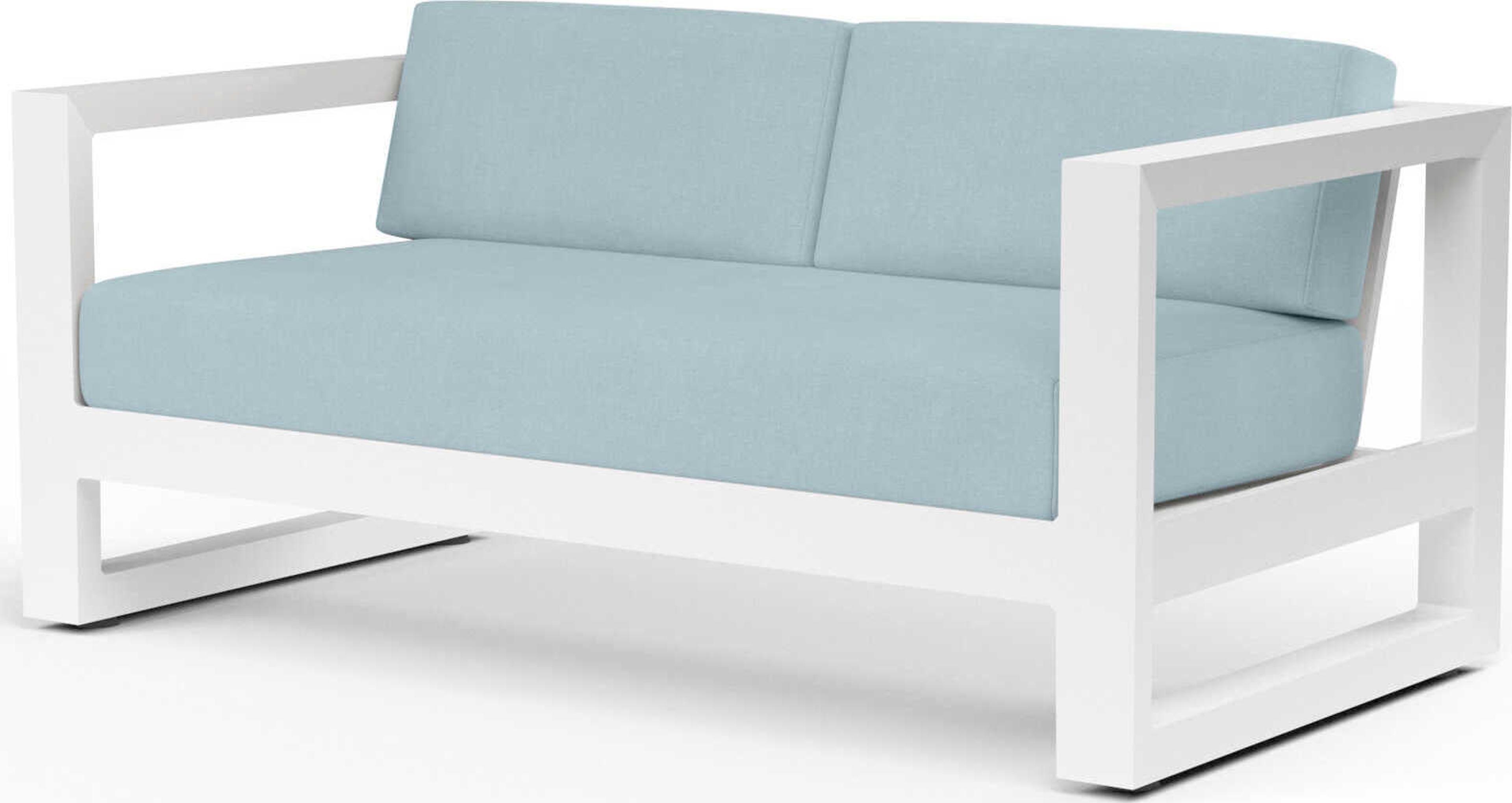 Sunset West Newport Frost Aluminum Cushion Loveseat