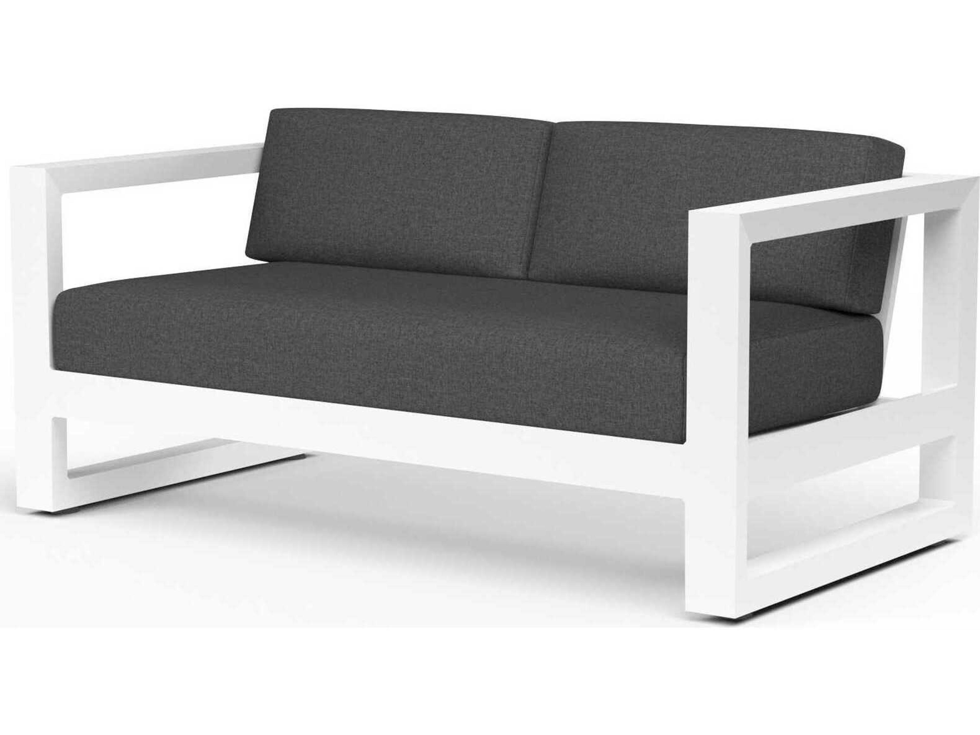 Sunset West Newport Frost Aluminum Cushion Loveseat