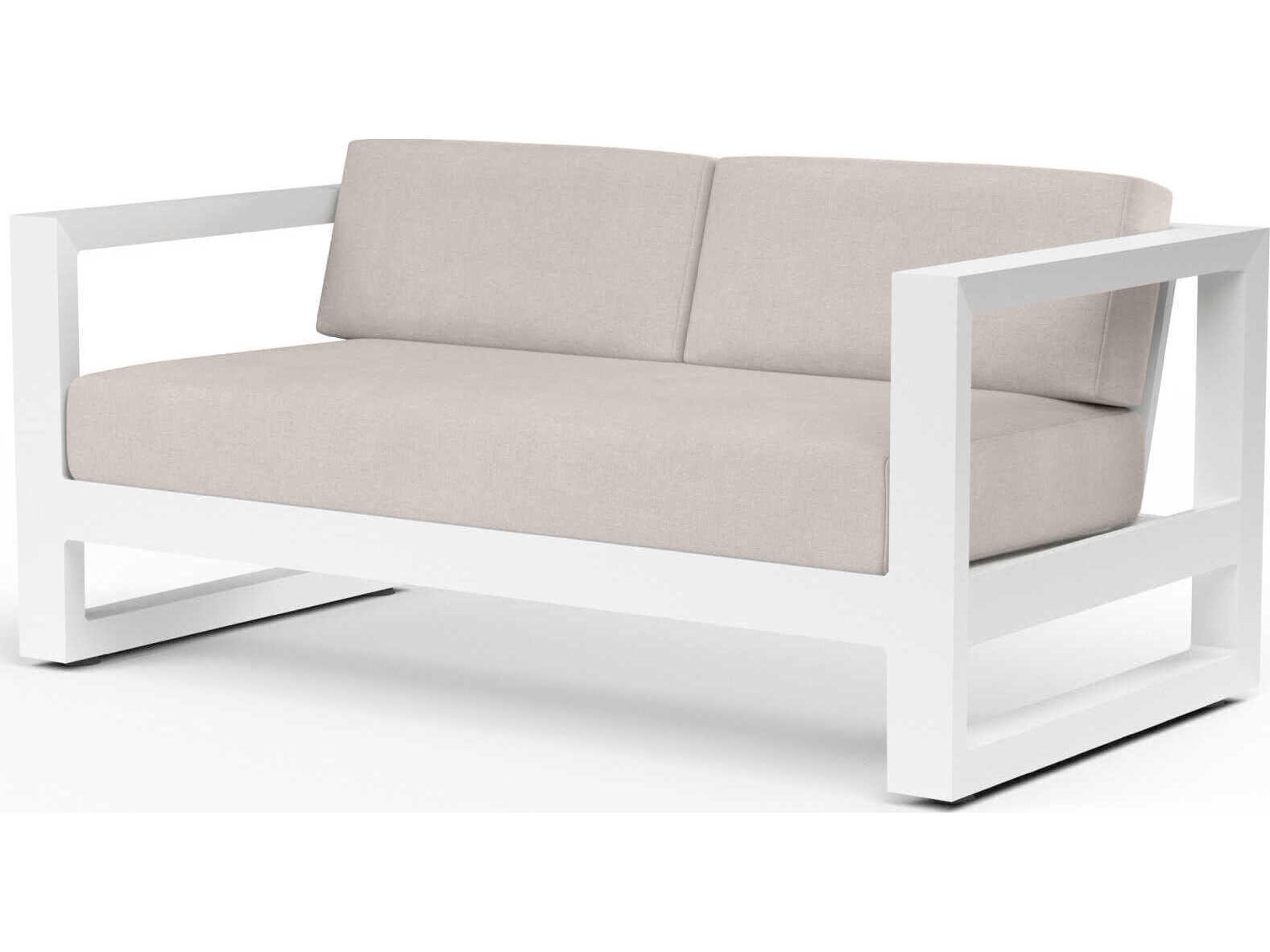 Sunset West Newport Frost Aluminum Cushion Loveseat