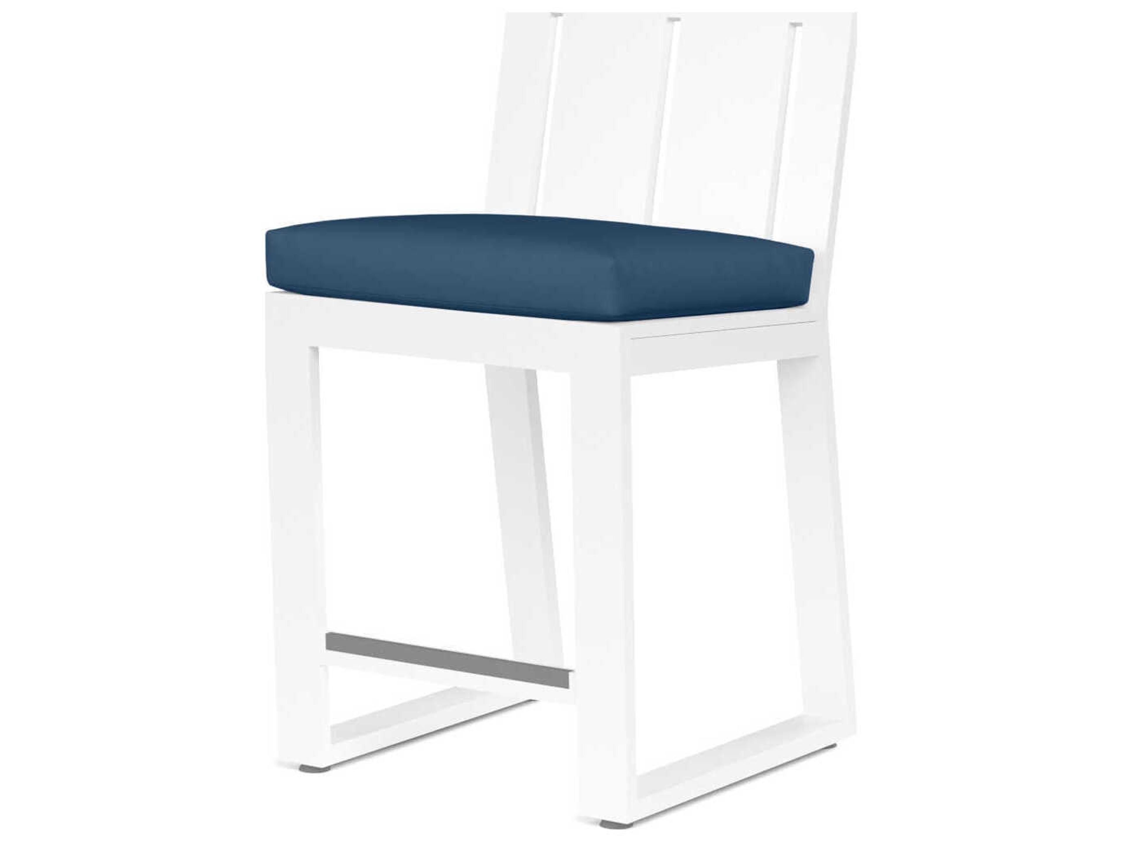 Sunset West Newport Frost Aluminum Cushion Counter Stool