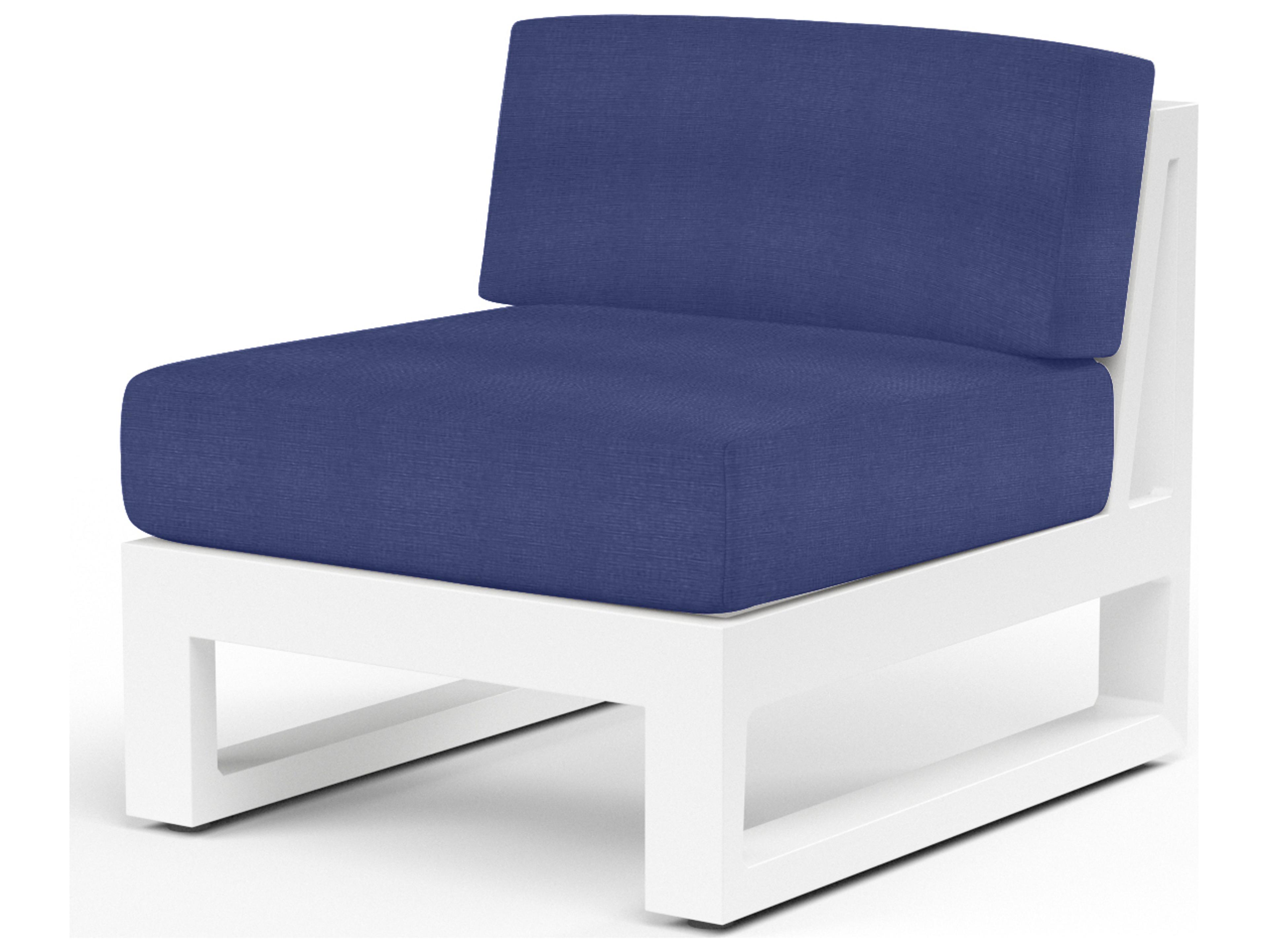 Newport Frosted White Aluminum Modular Outdoor Lounge Chair