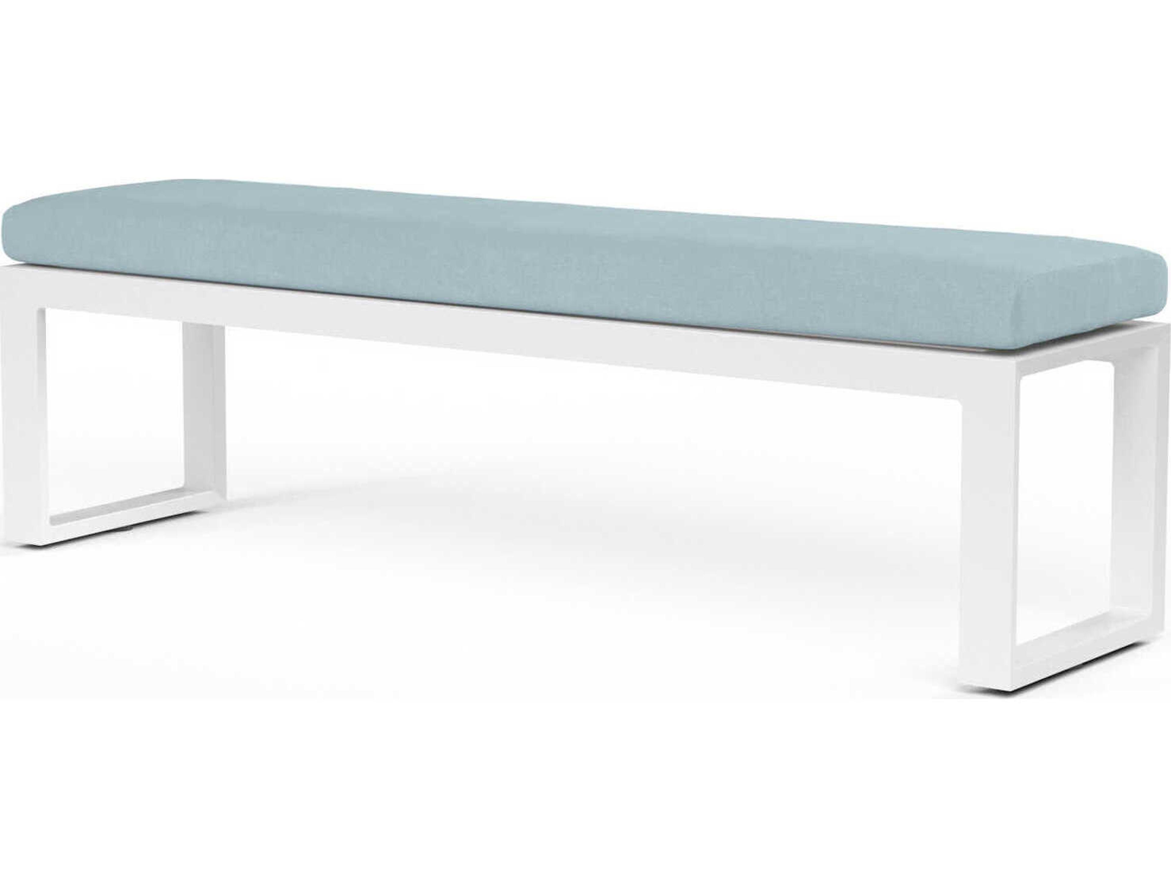 Sunset West Newport Frost Aluminum Cushion Bench
