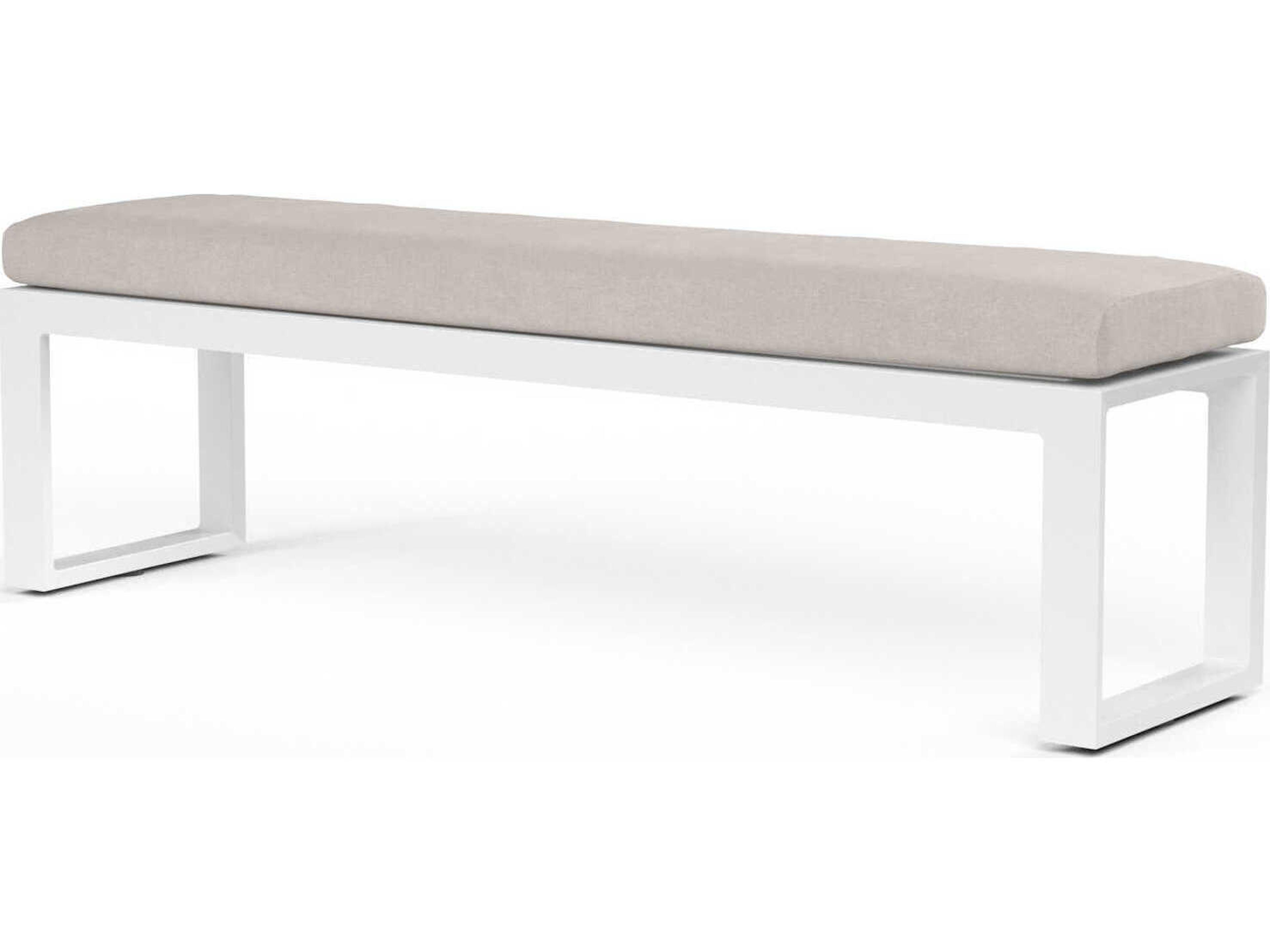 Sunset West Newport Frost Aluminum Cushion Bench