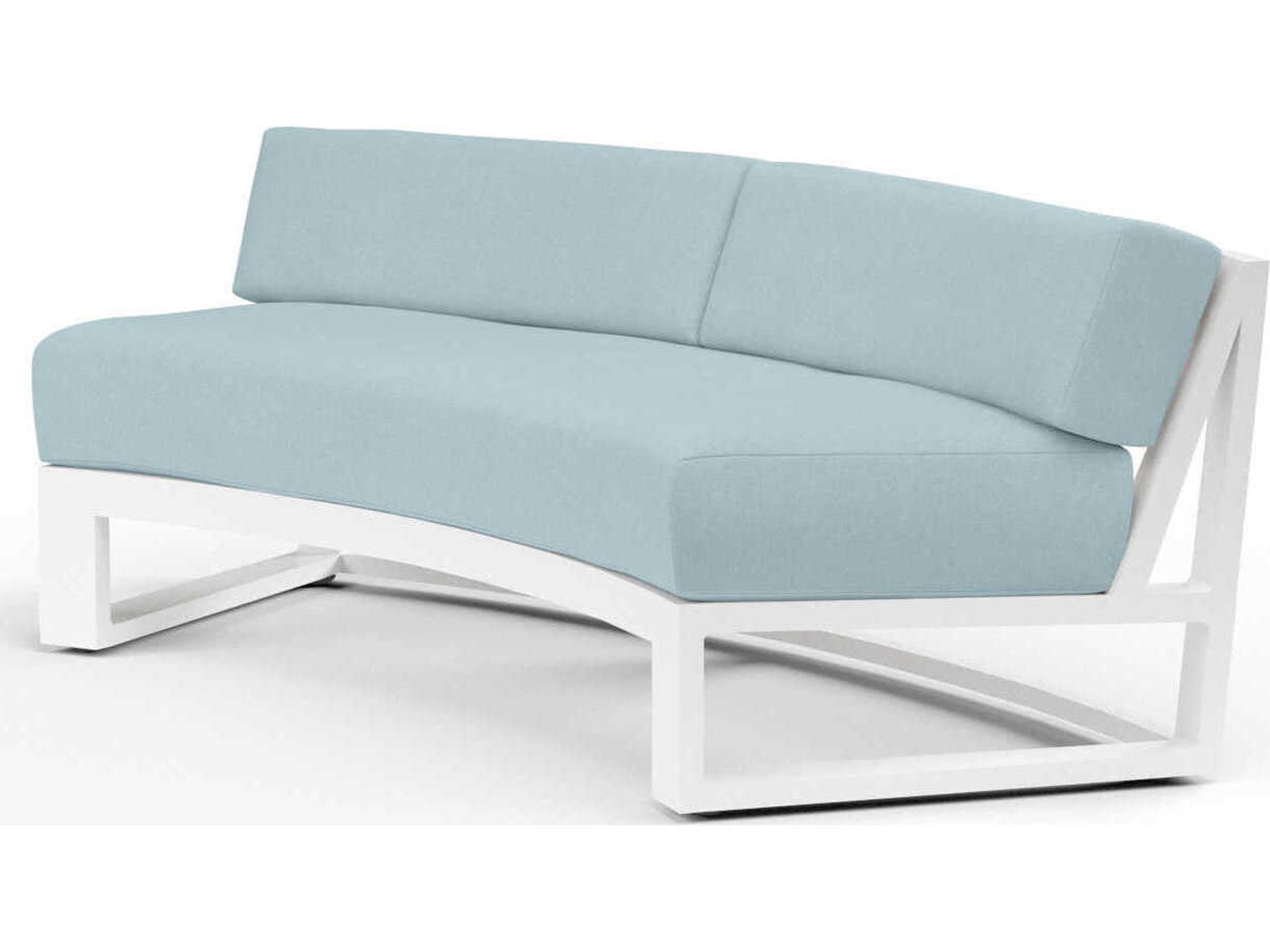 Sunset West Newport Frost Aluminum Cushion Sofa