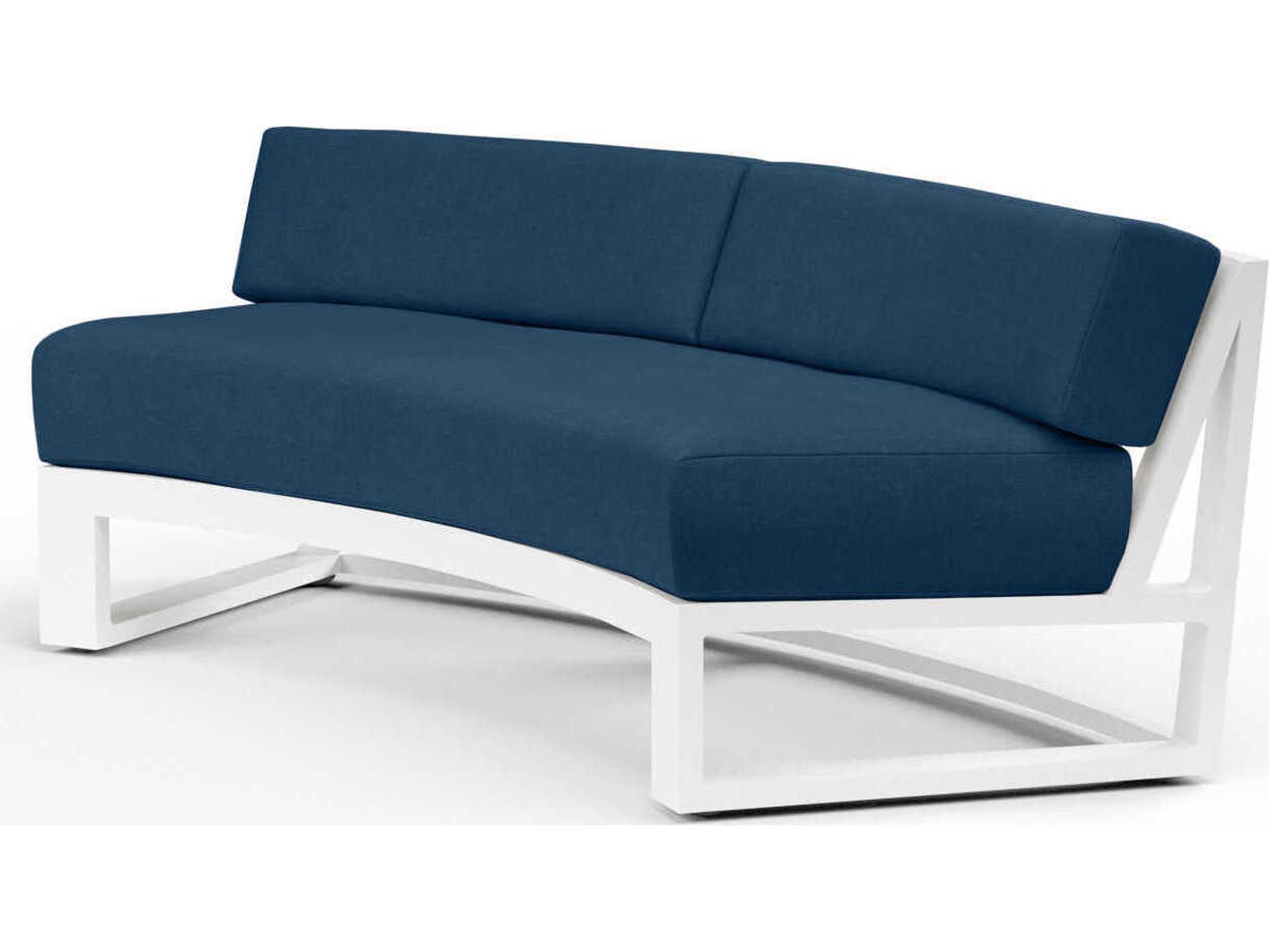 Sunset West Newport Frost Aluminum Cushion Sofa