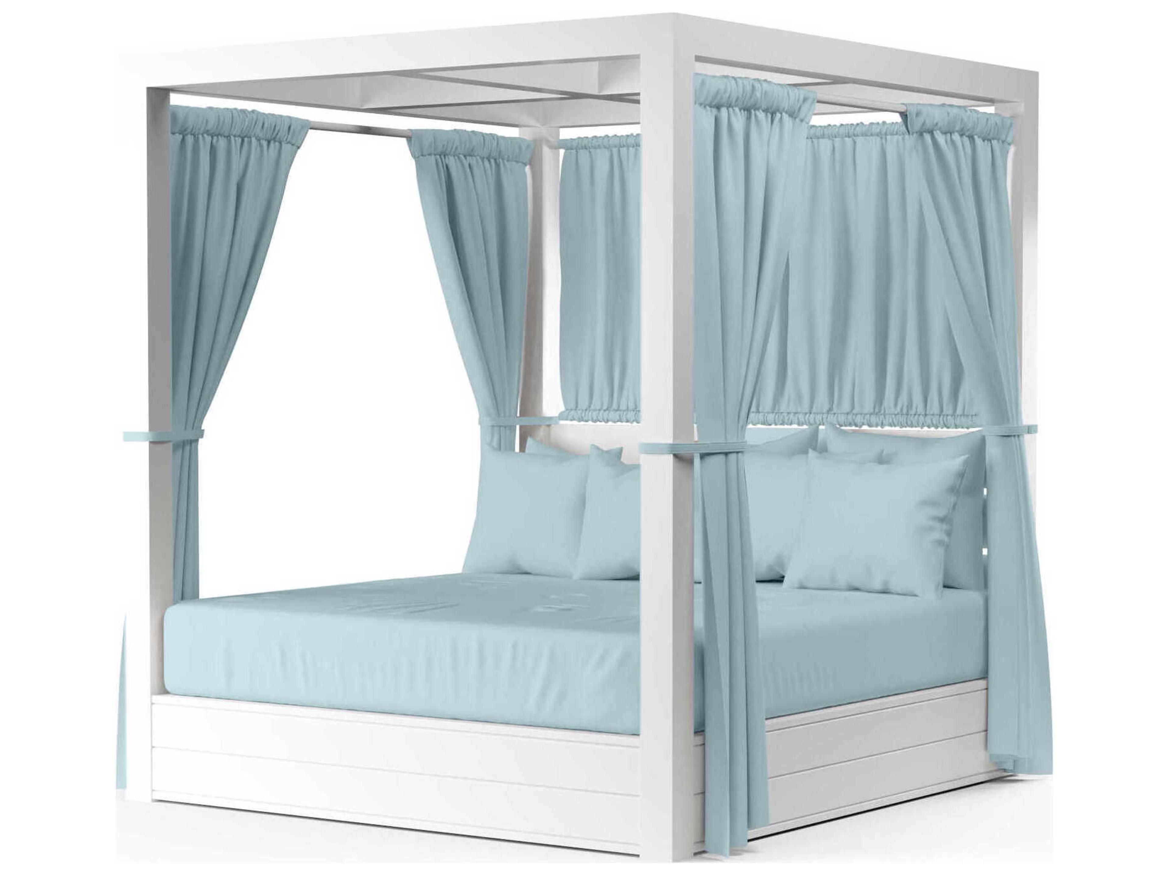 Sunset West Newport Frost Aluminum Cushion Lounge Bed