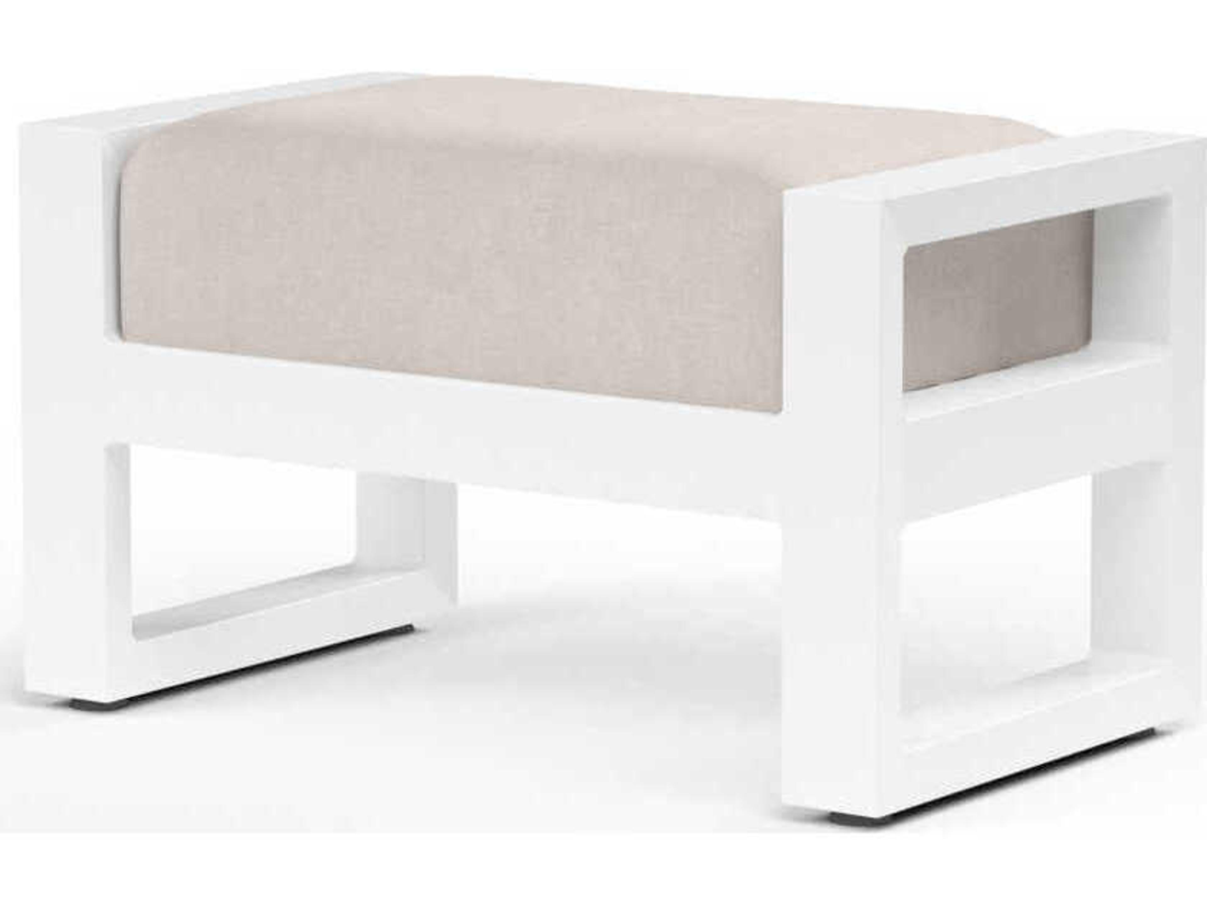 Sunset West Newport Frost Aluminum Cushion Ottoman