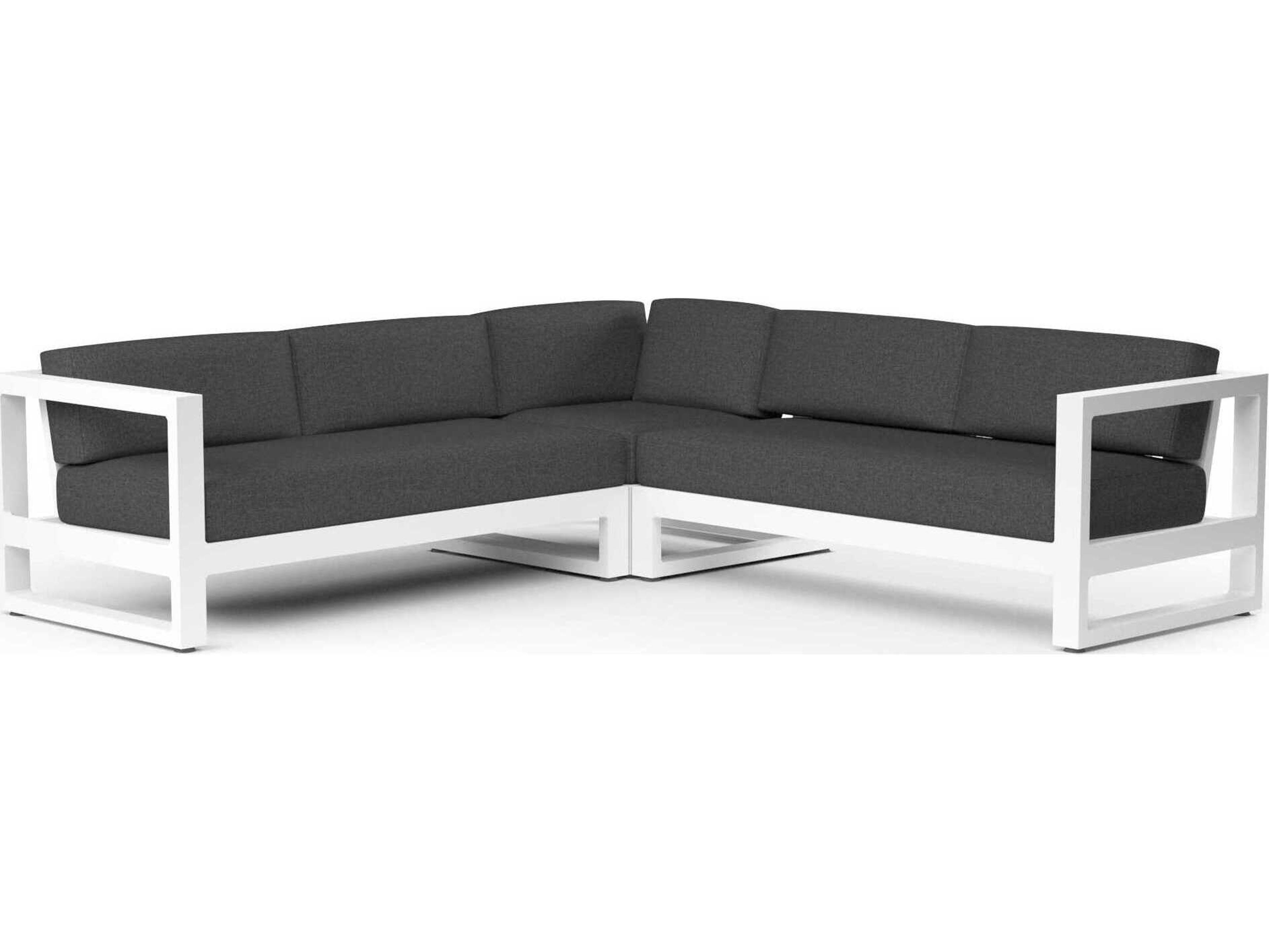 Sunset West Newport Frost Aluminum Cushion Sofa