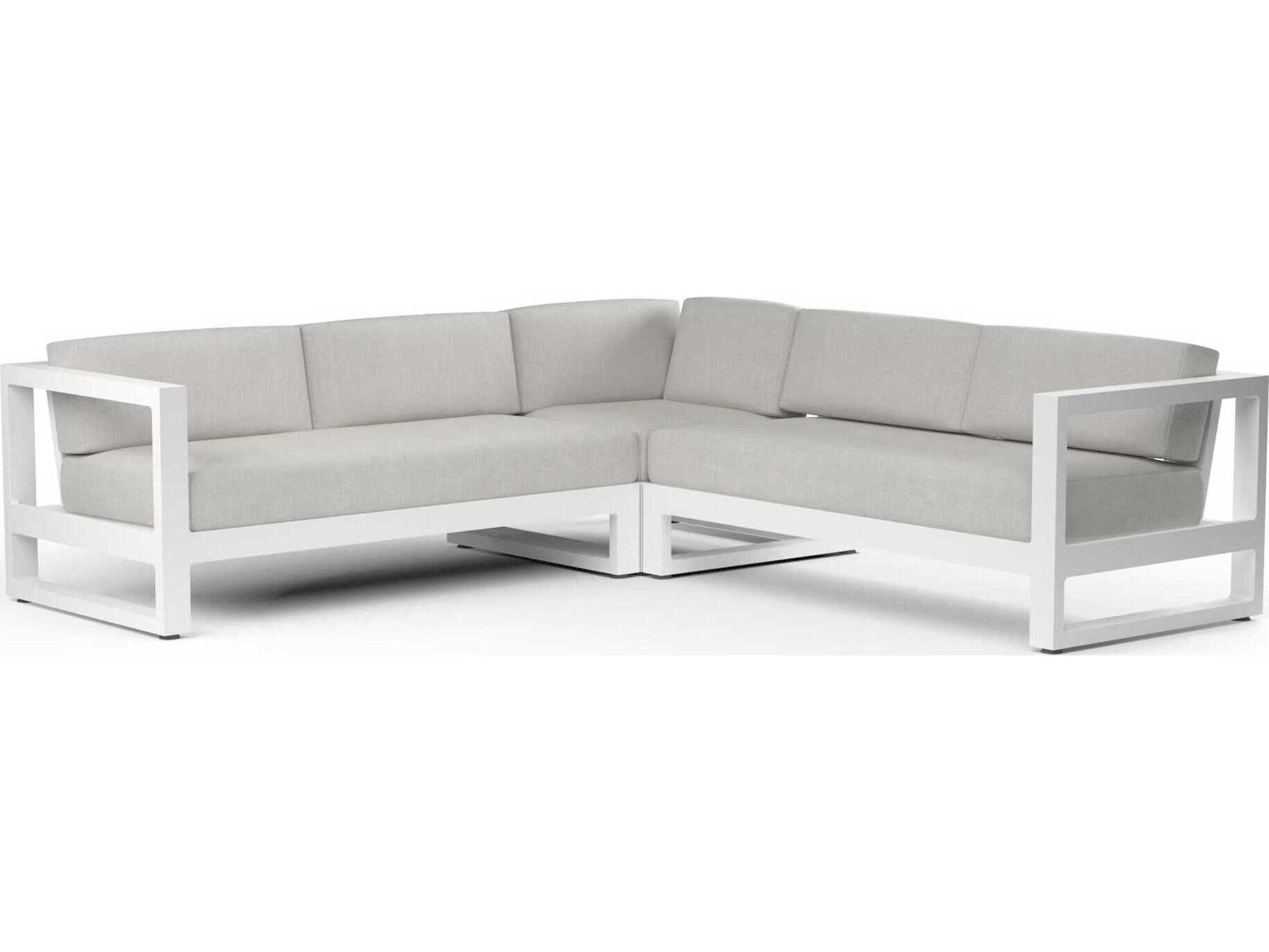 Sunset West Newport Frost Aluminum Cushion Sofa