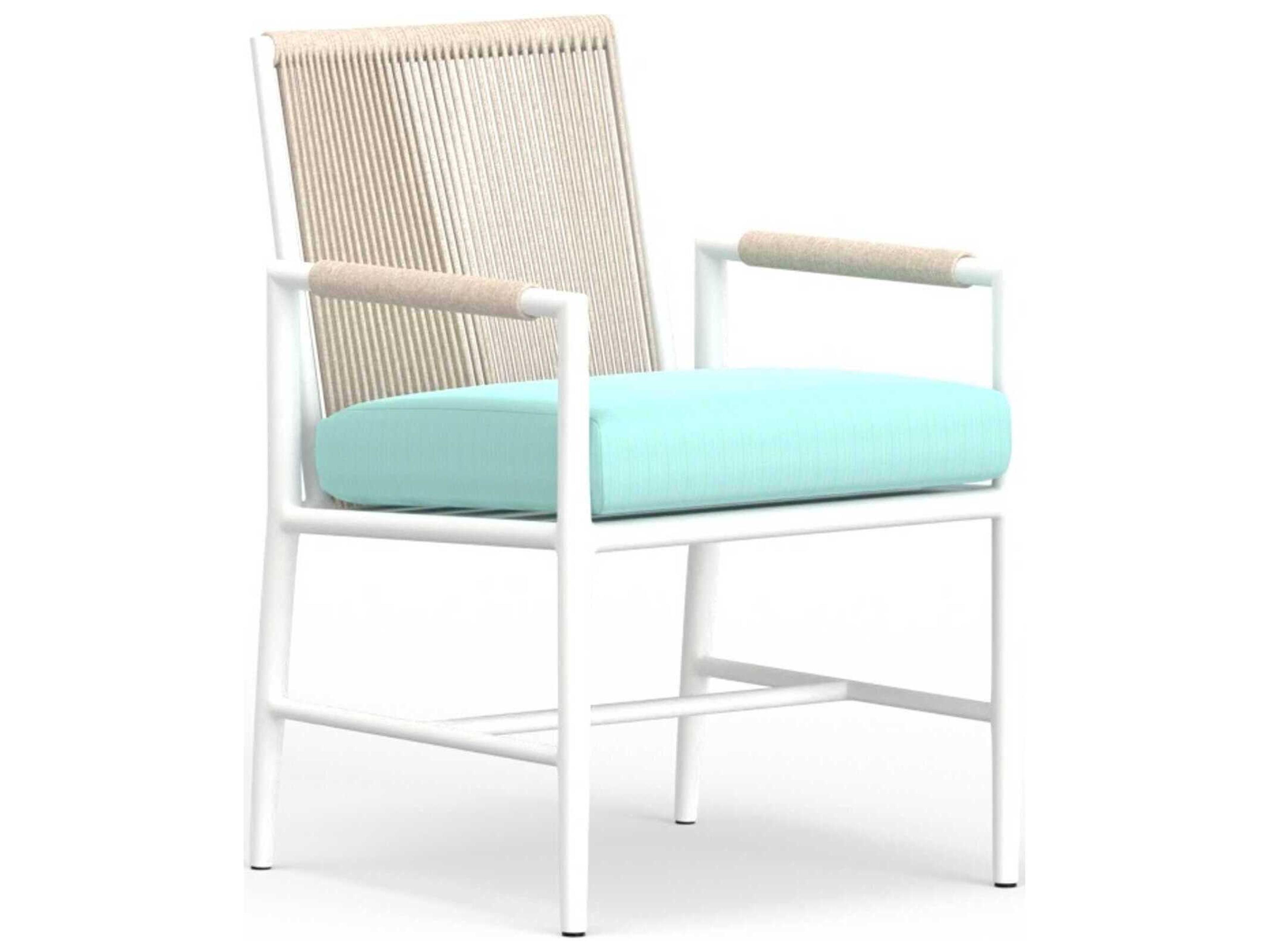 Sunset West Sabbia White Aluminum Cushion Dining Chair