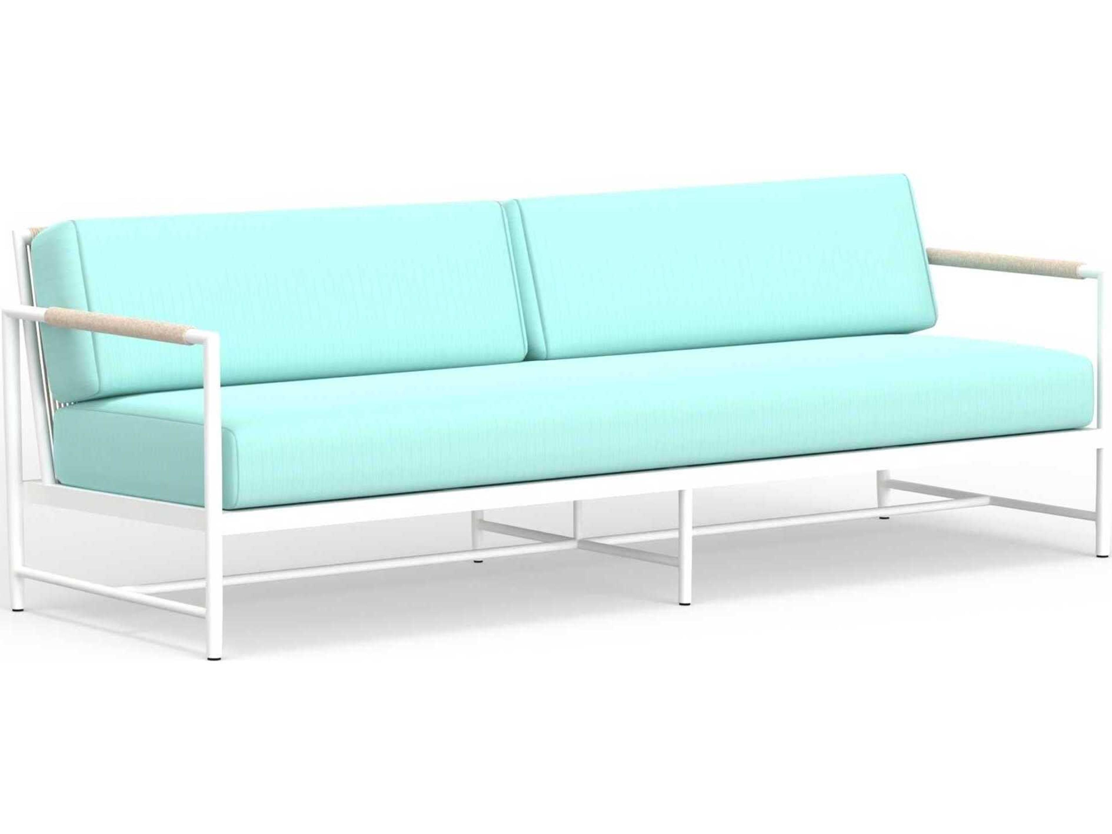 Sunset West Sabbia White Aluminum Cushion Sofa